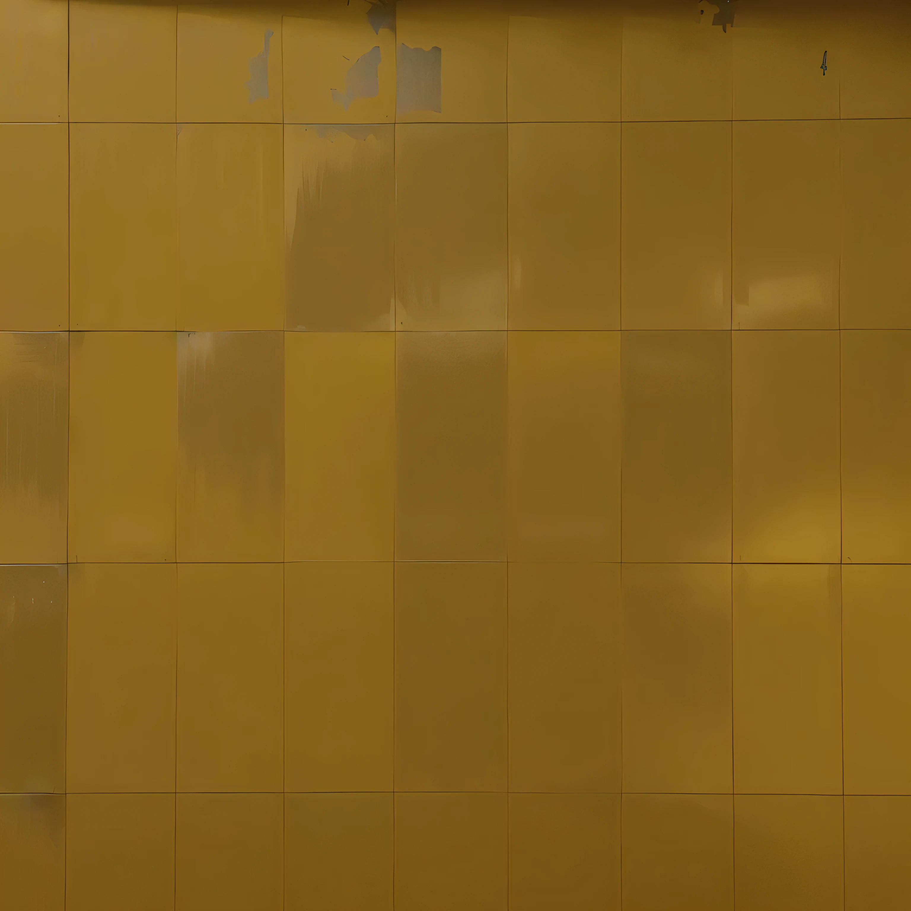yellow metal building facada tile, metal facade tile with leakings
