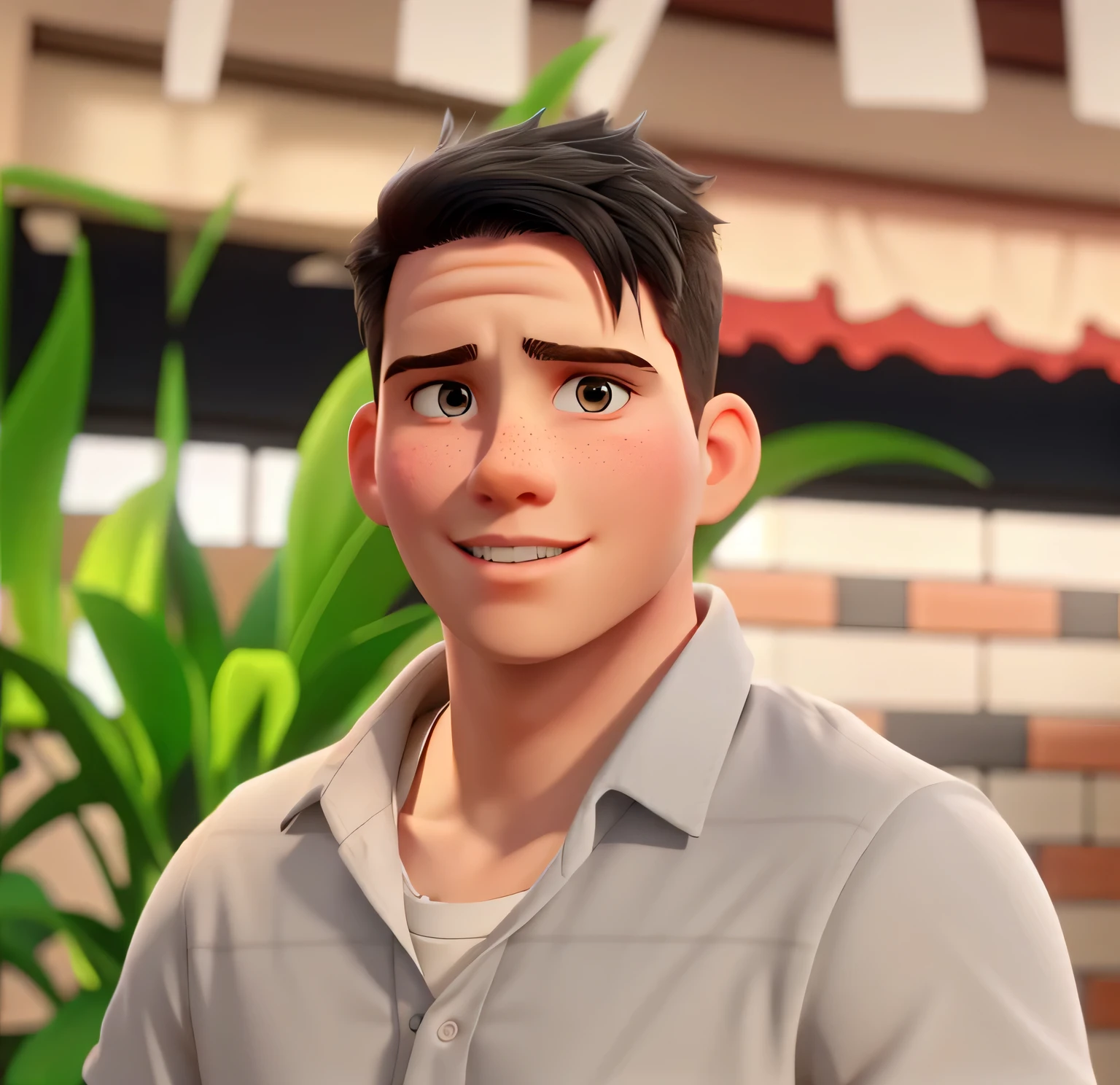 white boy, of average height, Bblack hair