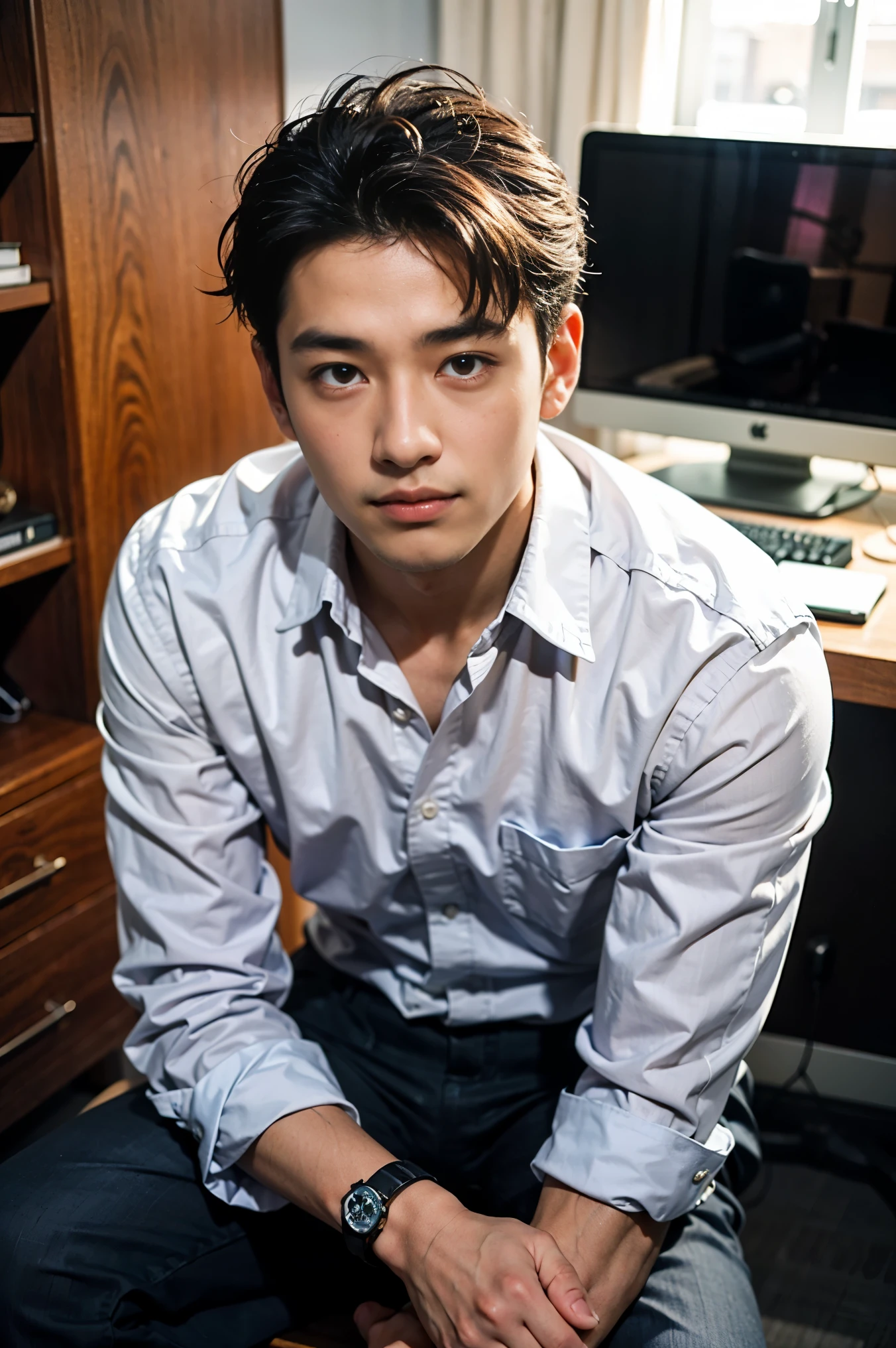 Picture of Mr. Ti, A man is sitting in front of his desk with a confident expression