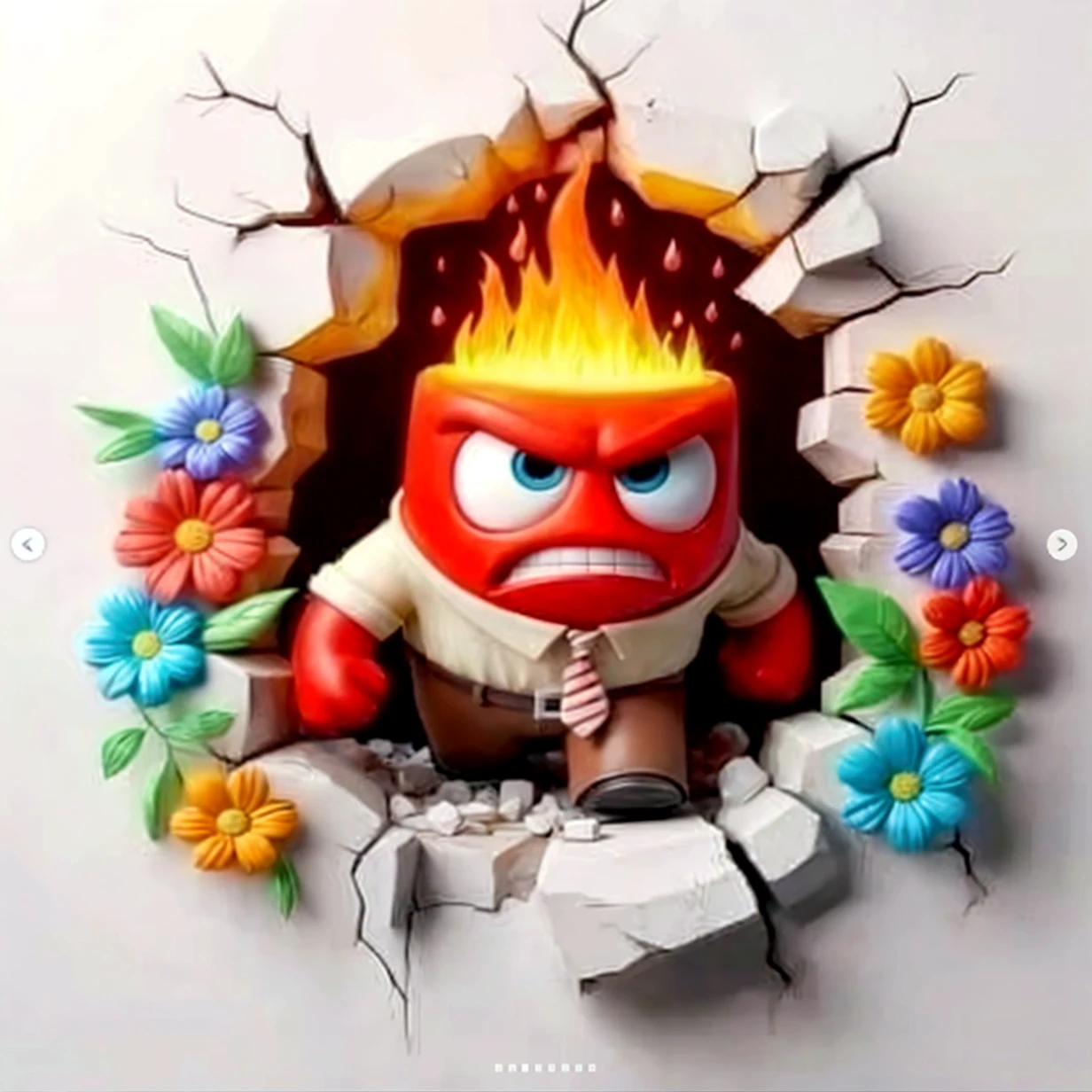 Create cartoon character, fire studying