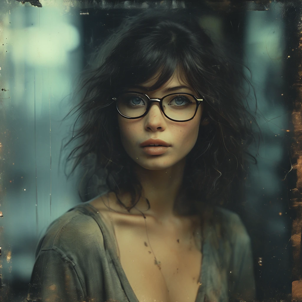 Young beautiful lady, 32 years old, clumsy, half body, acting cute, runny nose, laughing, admiral eyes, blushing, glasses, playful, naughty ,messy long hair with bangs, medium perky breast, wearing cute oversized t shirt, shoulder, spiral eyes, eye bag, eye wide open, 8k, MASTERPIECE by Jeremy Mann, sharp, masterpiece, best quality, Photorealistic, ultra-high resolution, photographic light, illustration by MSchiffer, Hyper detailed, score_9,score_7_up,score_8_up,sexy girl,1girl,Expressiveh,dark theme,concept art