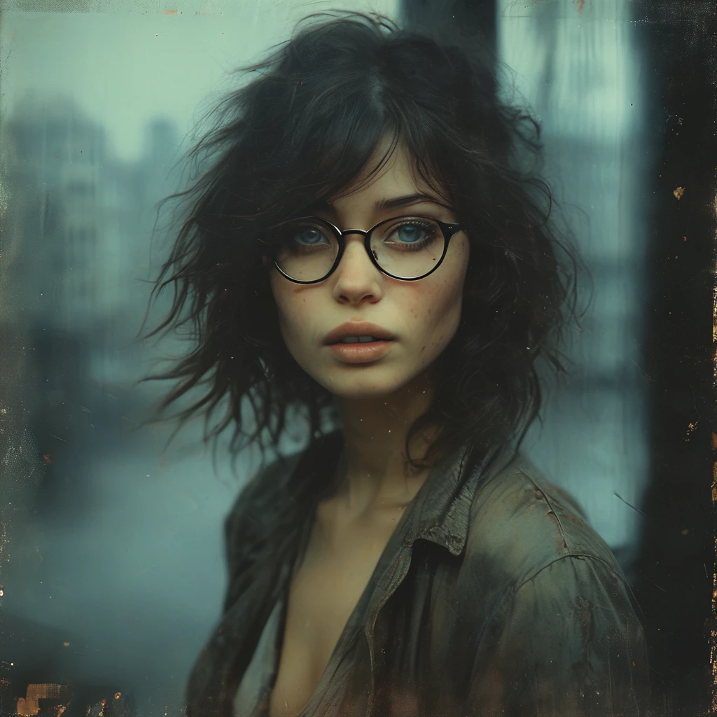 Young beautiful lady, 32 years old, clumsy, half body, acting cute, runny nose, laughing, admiral eyes, blushing, glasses, playful, naughty ,messy long hair with bangs, medium perky breast, wearing cute oversized t shirt, shoulder, spiral eyes, eye bag, eye wide open, 8k, MASTERPIECE by Jeremy Mann, sharp, masterpiece, best quality, Photorealistic, ultra-high resolution, photographic light, illustration by MSchiffer, Hyper detailed, score_9,score_7_up,score_8_up,sexy girl,1girl,Expressiveh,dark theme,concept art