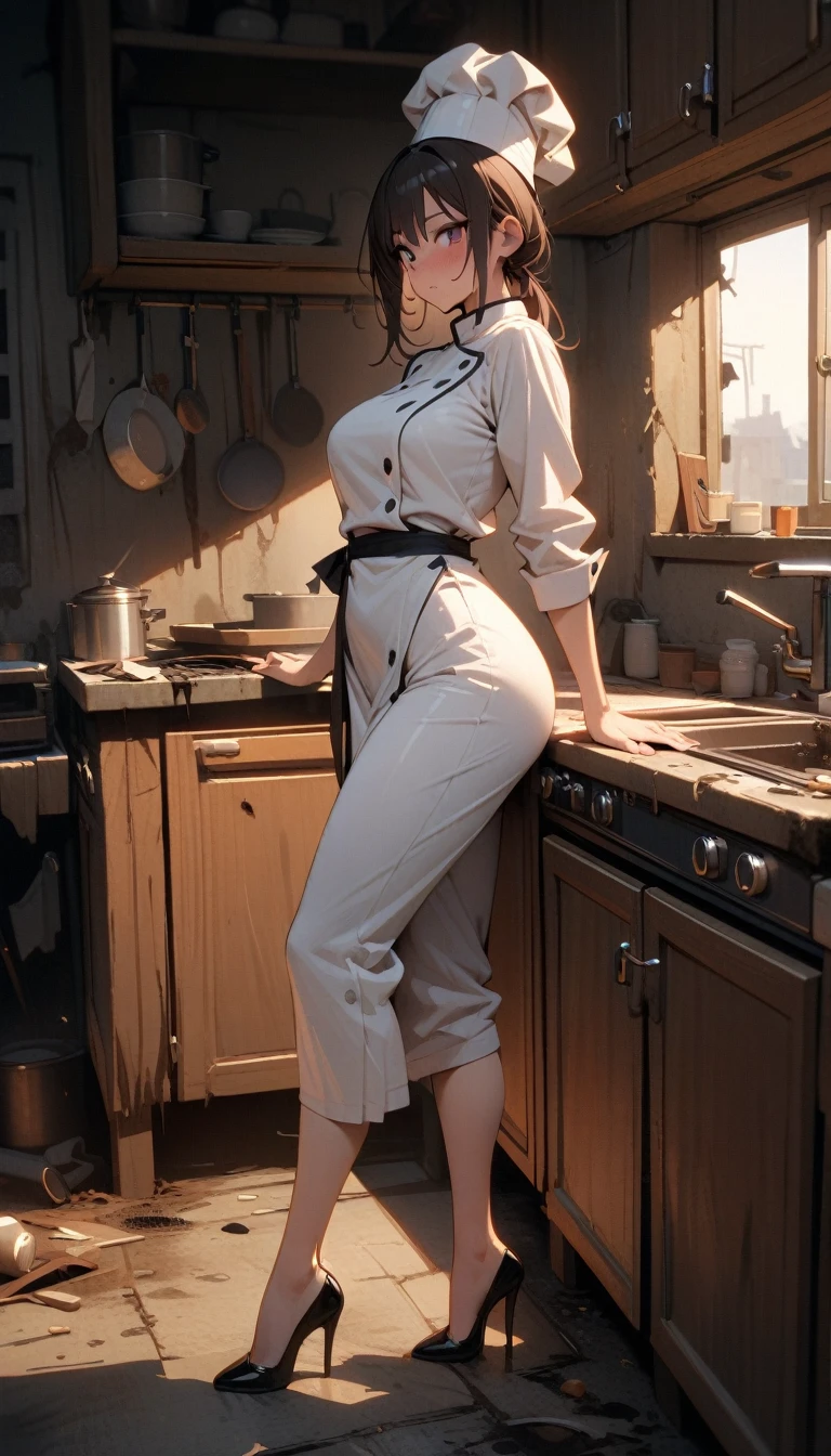 (small breasts:1.3), (perky chest:1.1), (pointed chest:1.0), (Carbonara Pasta magazine cover:1.3),(from below:1.0),(from side:0.9),masterpiece, 1girl, Amazing Cleavage:1.1, thin waist, big ass, Raised sexy, small breast: 1.3, posed cleavage:1.2、solo, looking at viewer, open mouth, have a cute grass of cute beergrass,black hair, dark green eyes, dress, bare shoulders, jewelry, collarbone, sidelocks, hairband, earrings, indoors, off shoulder, :o, sweater, arms behind back, plant, short hair with long locks, gild hairband, off-shoulder dress, sweater dress, off-shoulder sweater, red sweater, dark gord hair, big side hair, very long side hair,is rendered in (masterpiece: 1.2, best quality), with (ultra high resolution) and an exquisite (depth of field). This masterpiece is not only visually stunning but also tells,A scene of cooking in the kitchen by classroom