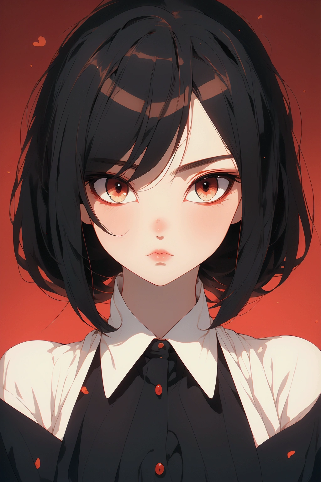 anime girl weasel, anime, half weasel, weasel ears, Brown eyes, tender,
