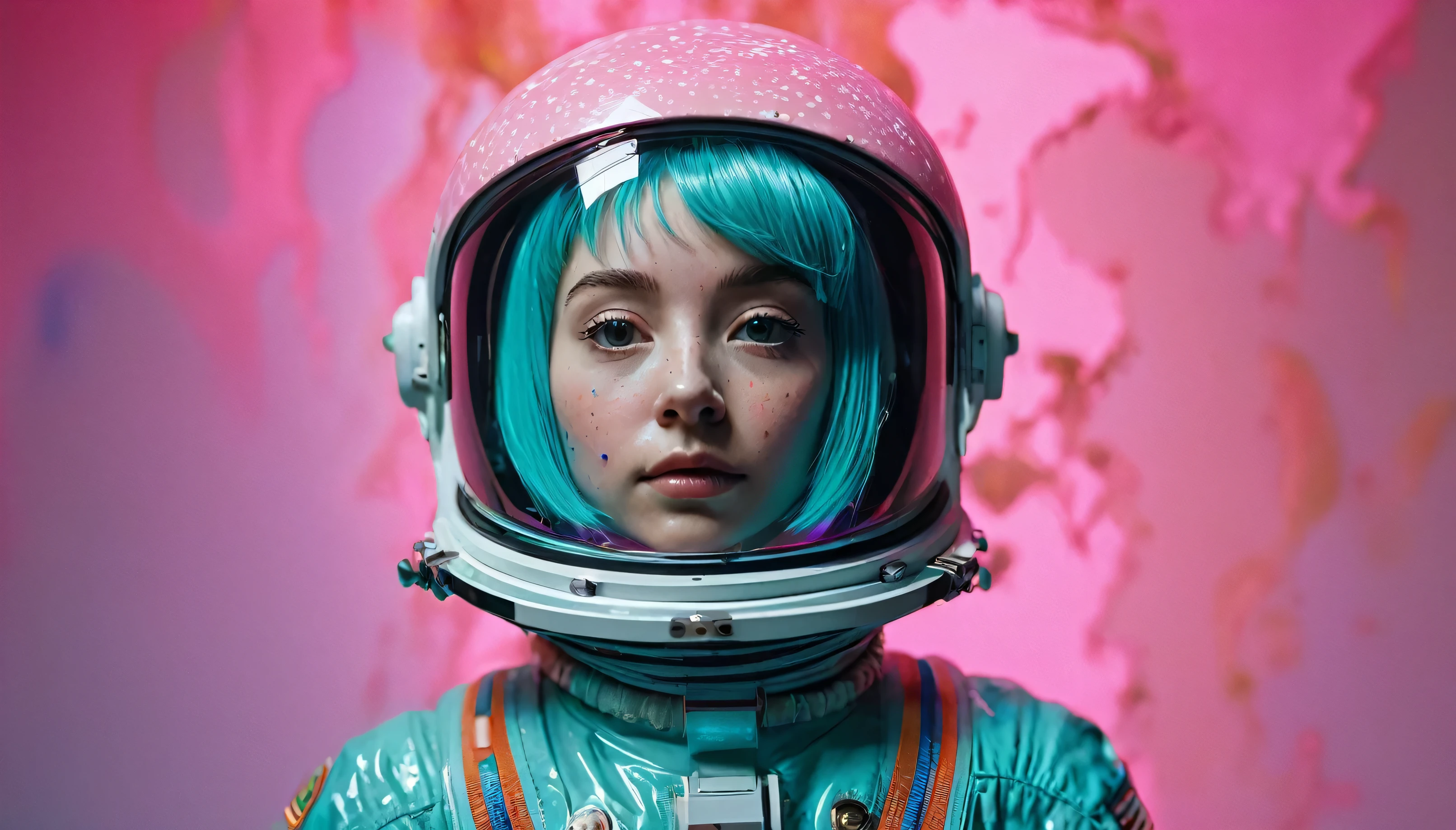 8K, ARTISTIC photogrAphy, best quAlity, mAsterpiece: 1.2), A (potrAit:1.2) Don Bluth Style ASTRONAUT nude pink Toon Doll, full body RAW candid cinema, cyan hair, 16mm, color graded portra 400 film, remarkable color, ultra realistic, sad admosphere, dark lighting, oppressive atmosphere, depressive colors, kodak portra 400, photograph,r, Natural Light, Pinhead lighgts, blur reflection, Brush Strokes, Smooth, abstract, Splatter, Oil On Canvas, rainbow colors, fractal isometrics details bioluminescens : a stunning realistic photograph of wet bone structure, 3d render, octane render, intricately detailed, titanium decorative headdress, cinematic, trending on artstation | Isometric | Centered