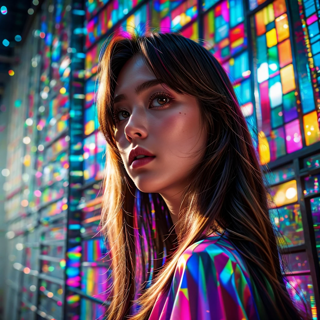 RubyRed (Cathedral from below:1.28) PerfectLighting (BokeH ZoomLayer) TopQuality 8K masterpiece of ((Professional photo)), (((Clarisse de Cagliostro))) (Detailed White WeddingDresses), Chain, (CloseUp of (Extremely detailed (KAWAII face))) {((VeiledFace))|BlondeHair|(Elaborate BuleEyes)with(SparklingHighlights:1.28)}, The background is (distant ((Elaborate stained glass))) Rainbow Glass, {(MysticSight)|EnchantingAtmosphere|Haze|(GodRays)|TyndallEffect}, Radiant PearlSkin with Transparency, (Exposed:0.39)