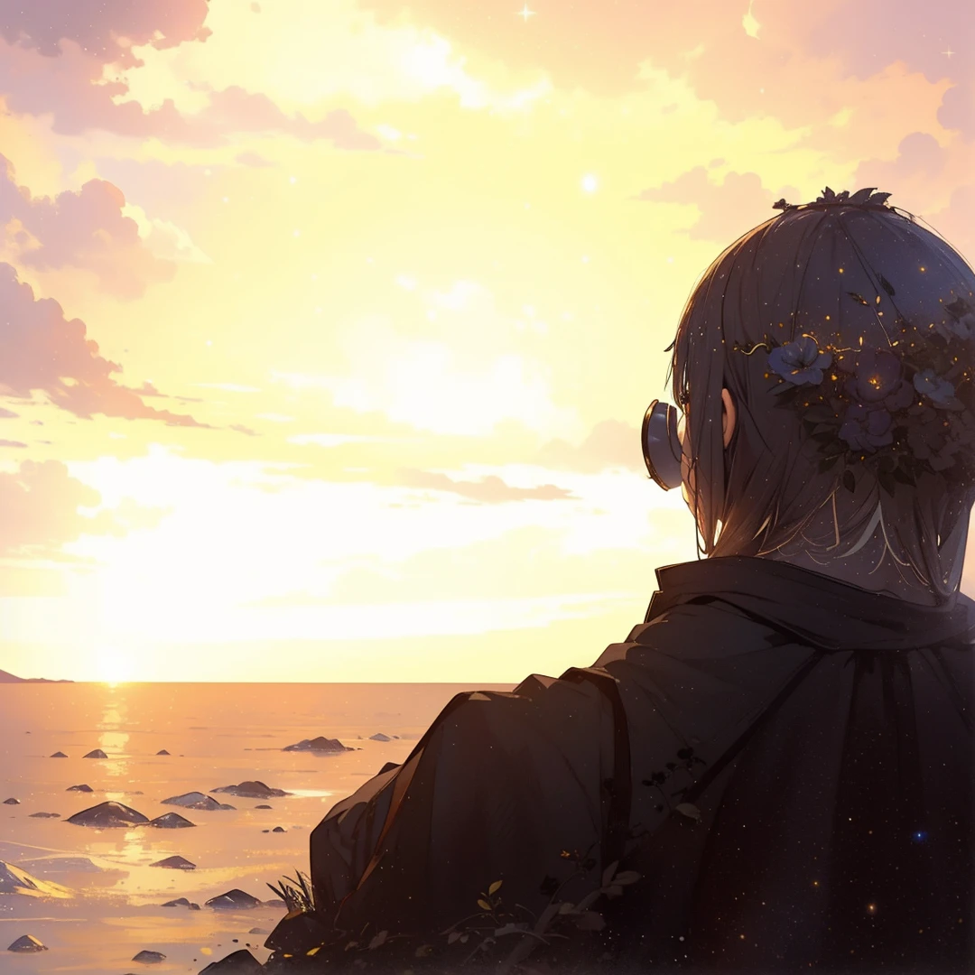 ，masterpiece, best quality，8k, ultra highres，On a deserted beach，As night fell，Moonlight shines on the rough sea。A young man stands alone on the beach，Looking at the sea and sky in the distance。A ripple of sadness flashed in his eyes，His hand held an unsent letter，It expresses his regret and longing for the loss of his lover。