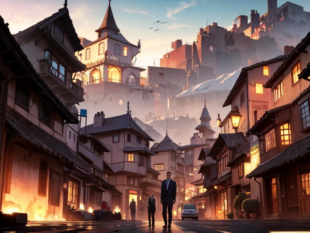 As he turned into an alley, he saw the silhouette of a tall man at the end of the alley., looking well dressed. Emiliano looked at the sky and smiled.

- *Dad, thanks for the good luck.*