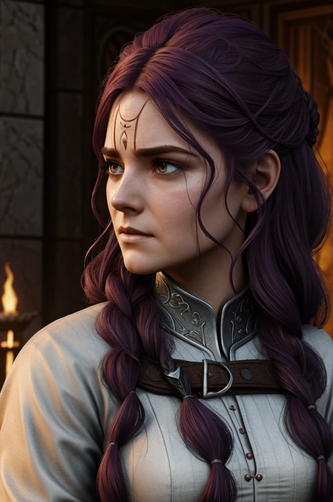 Elara’s face filled with sorrow and determination as she watches Kael’s sacrifice.