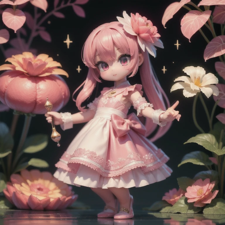 (masterpiece:1.2, Ultra detailed,1.5, unity 8k wallpaper, detailed finger:1.2), Rafflesia:1.5, Pink Flower, Girl, White dress, Southeast Asia