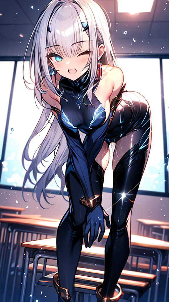 (whole body),Explain the whole,Browsing Caution,最high quality,High resolution, Very detailed,Game CG,Dutch Angle,緻密でBeautiful Eyes,beautiful girl,Chest Focus,(Captivating smile), (Spread your legs), (Please put your feet up), leotard，armor, 装甲dress, Black dress, 黒いgloves, Blue Armor, Blue dress, breastplate, dress, drop down, gloves, mask, Shoulder rest, 短いdress, shoulder armor,Thigh-high boots，((Very detailedな背景)), (((Cowboy Shot,Dynamic Angle)))，1 girl,,(Glowing Skin:1.3),(beautifully濃厚な肌),(Thinning hair), masterpiece, high quality, High resolution, Confused,(beautifully、beautiful:1.2), Beautiful Hands, (4K), 8k, Perfect balance,(Highly detailed CG Unity 8k wallpaper), Perfect hands, Embarrassing, blush, Light_vestige,Intricate details,Written boundary depth, extremely delicate and 美しい,Professional photography, Bokeh, High resolution, Sharp details, 最high quality, Thick thighs,Beautiful Eyes, Beautiful background, beautifully緻密なボディ,fine grain,classroom,Table Sex,Groin friction,Masturbation,A puddle of pussy juice,From below,Moaning,close your eyes,Open your mouth,arm_support,(Leaning forward:1.5),
