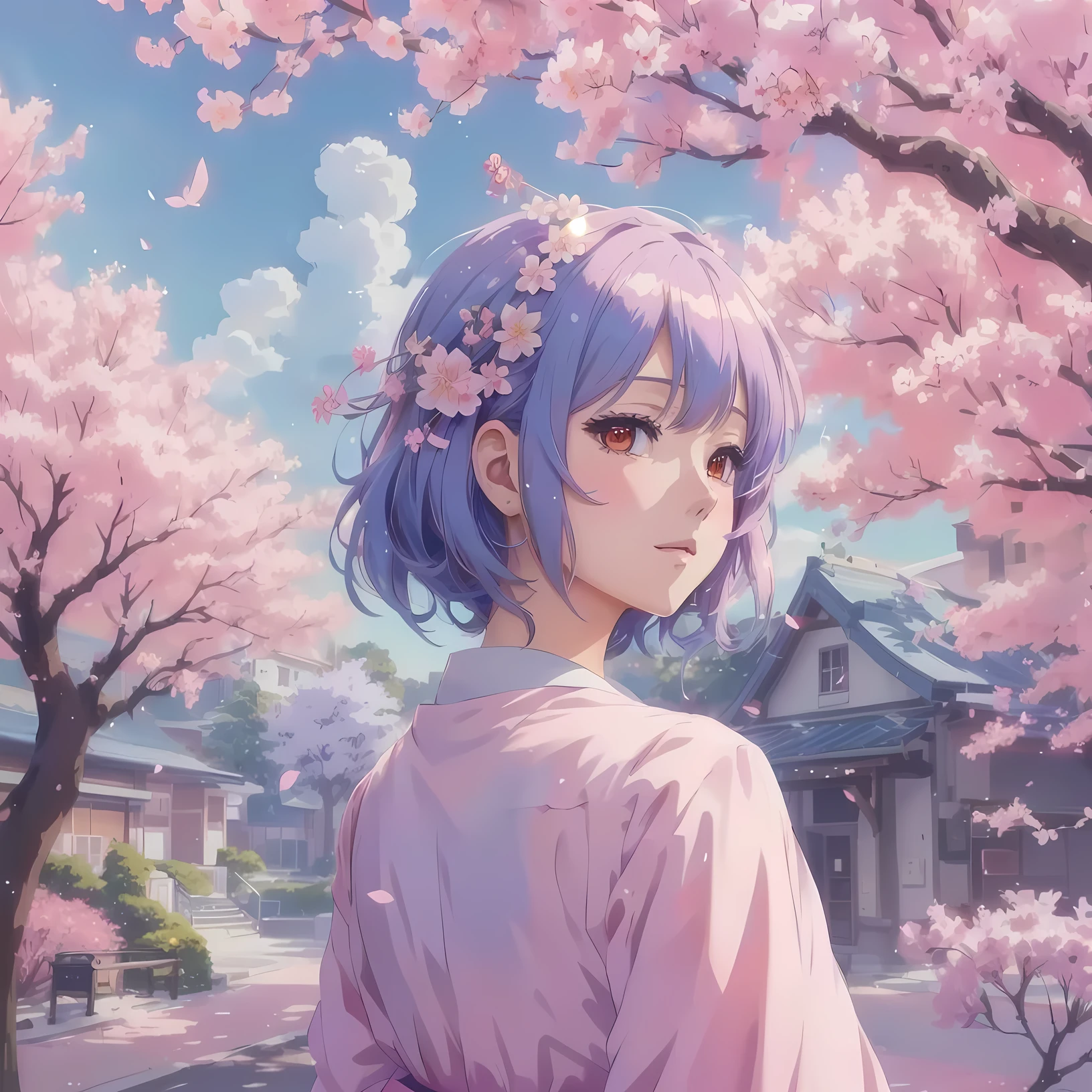 anime girl in pink dress in front of a cherry tree, anime style digital art, 4k anime art wallpaper, 4K anime art wallpaper, 4K anime-style, cute anime art style, detailed anime digital art, cute anime style, cute anime portrait, cute anime, anime wallpaper 4k, cute anime artwork, anime wallpaper 4k, 8K anime art wallpaper