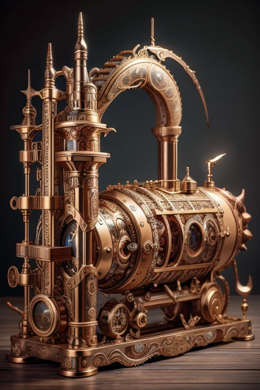 Highest quality、masterpiece、High sensitivity、High resolution、Detailed Description、steampunk、Mechanical、Fish shape、Luxembourg、