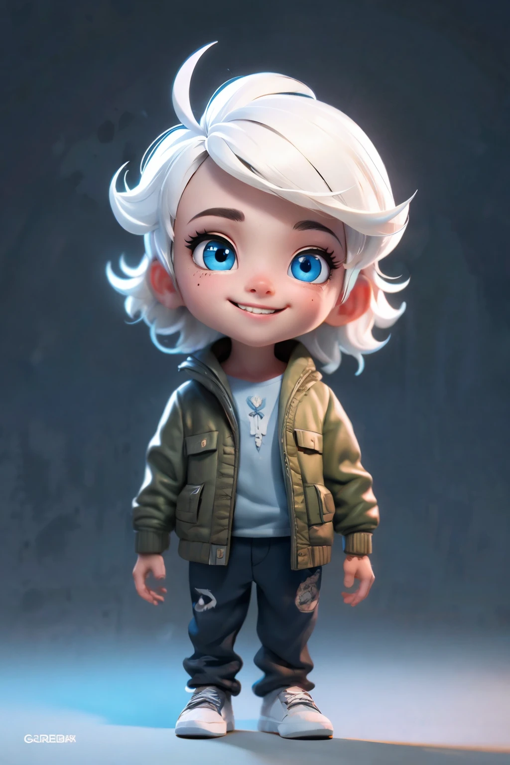 best quality, masterpiece,white hair, blue eyes,white clothes,Adorable, little boy walking,intense colors, Very valuable details, complex details, volumetric lighting, digital art, 8k,Clear focus, complex details, highly detail, Greg Rutkowski Big Eyes, high-resolution,Photorealistic. Confidence, self esteem, assertiveness, dominance. wide Amused smile. ecstastic expression.