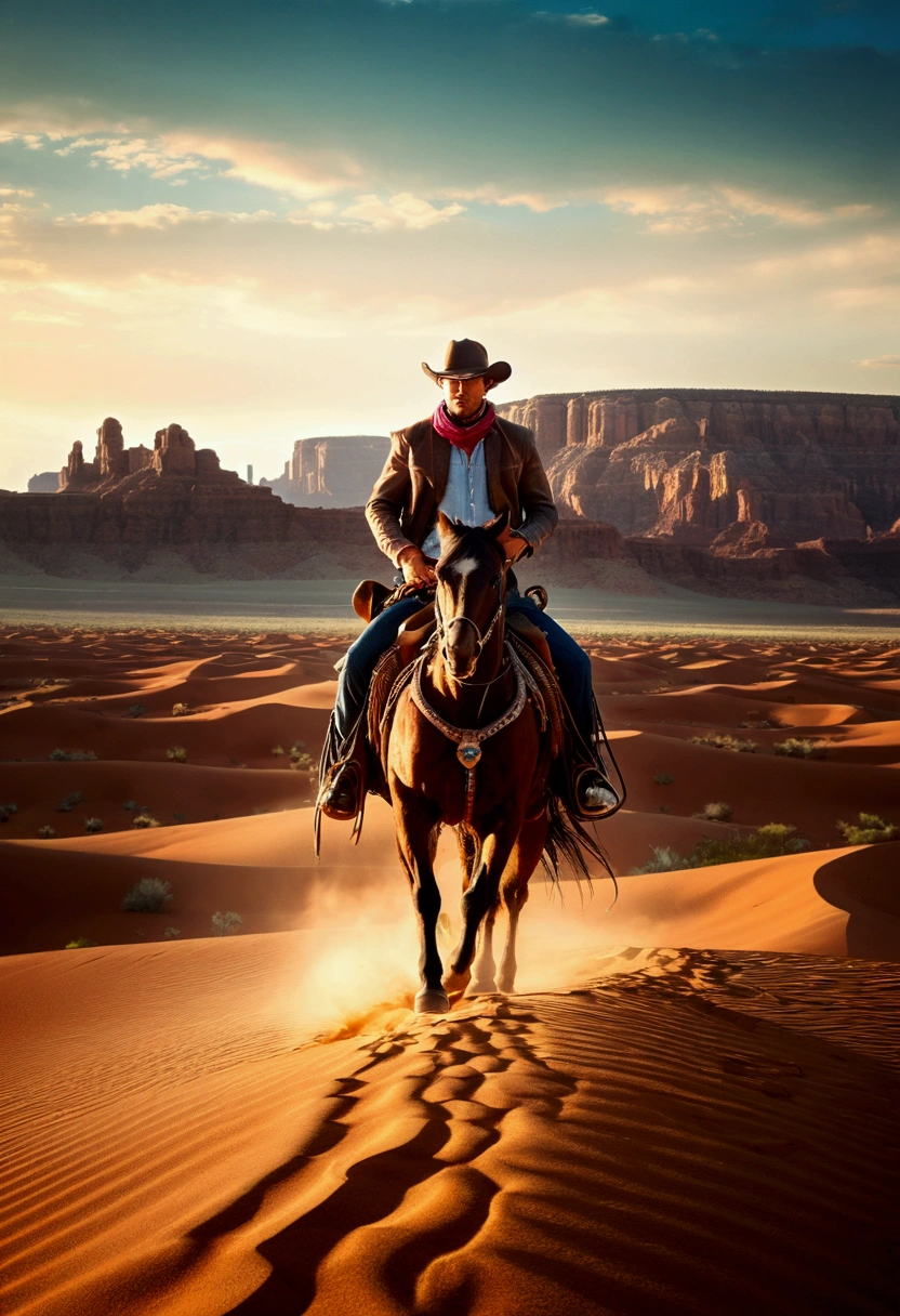 (Western Cowboy with hat), hand drawing cartoon style 2d stick figure, full body, award-winning, cinematic still, emotional, vignette, dynamic, vivid, (masterpiece, best quality, Professional, perfect composition, very aesthetic, absurdres, ultra-detailed, intricate details:1.3)