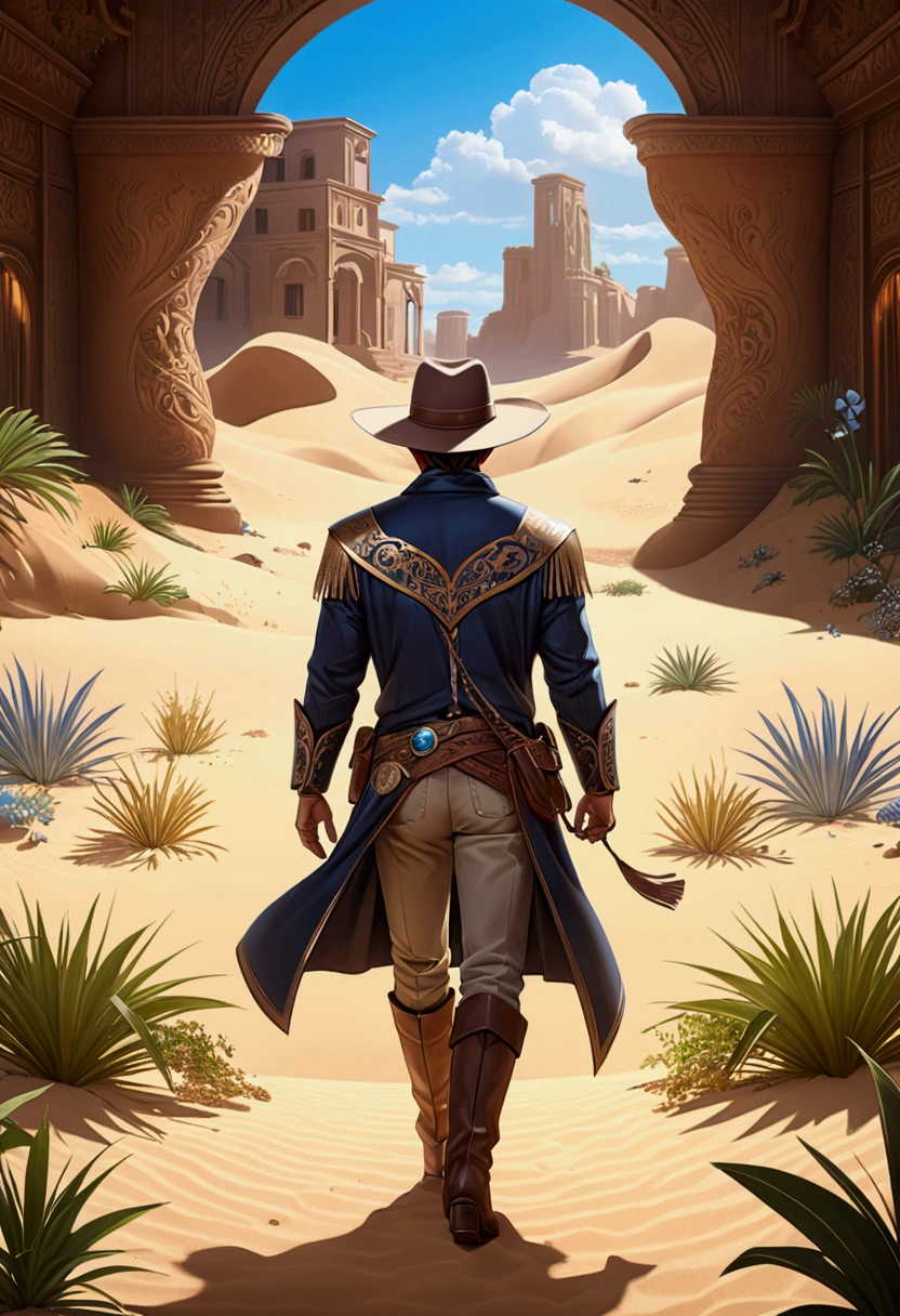 (Western Cowboy with hat), hand drawing cartoon style 2d stick figure, full body, award-winning, cinematic still, emotional, vignette, dynamic, vivid, (masterpiece, best quality, Professional, perfect composition, very aesthetic, absurdres, ultra-detailed, intricate details:1.3)