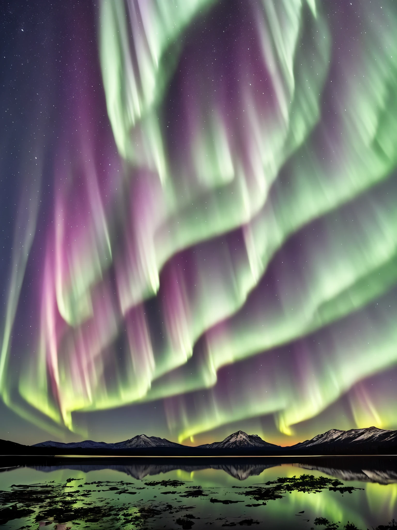 the aurora bore over a lake with mountains in the background, northern lights, with aurora borealis in the sky, aurora borealis, ❤🔥🍄🌪, by Harald Giersing, by Sven Nordqvist, by Anato Finnstark, dramatic aurora borealis, by Daren Bader, by Anton Lehmden, by Peter Madsen