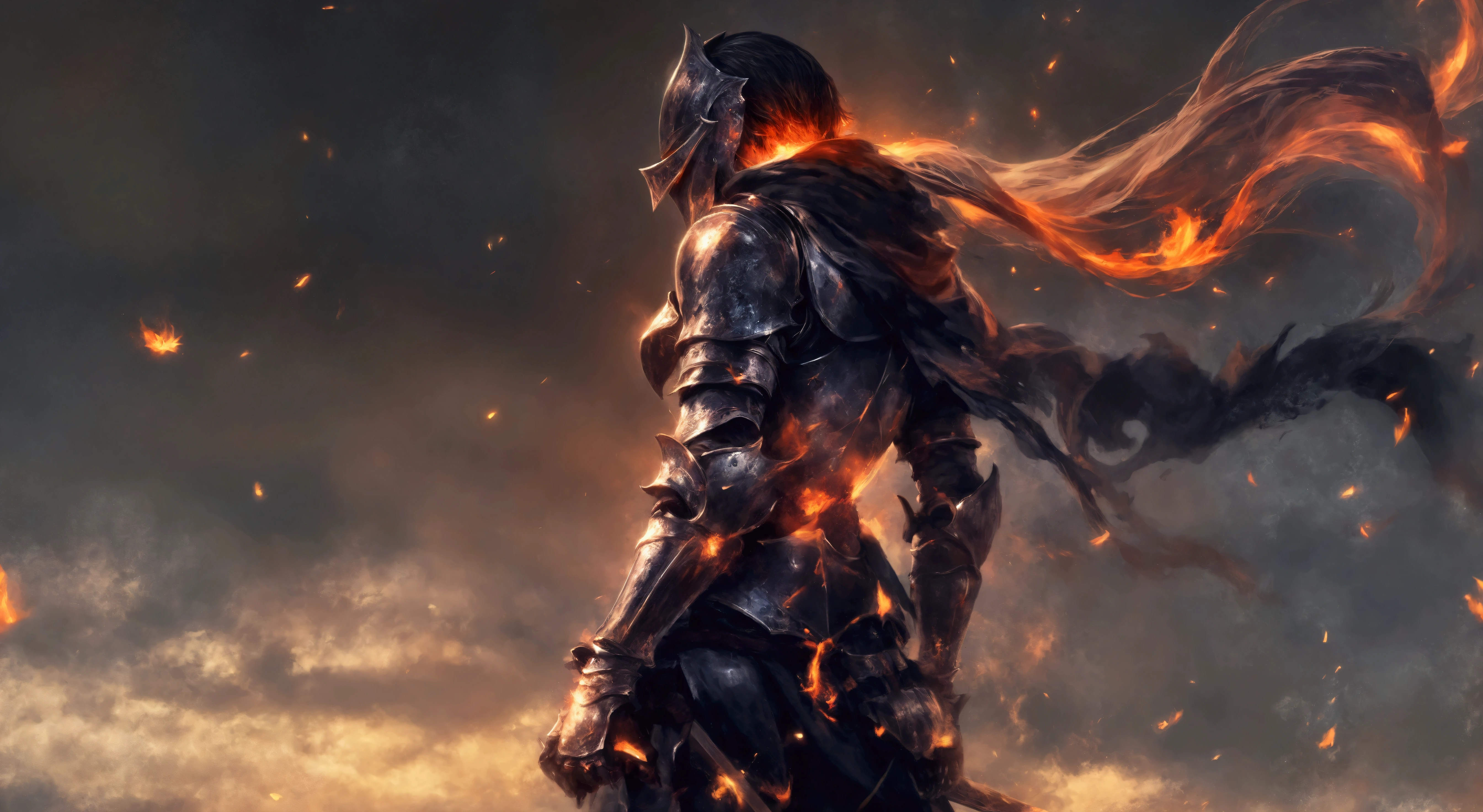 Wear armor、Close-up of man holding sword, dark soul knight, Badass Anime 8K, the dark soul knight, dark soul art, dark soul art style, Anime Art Wallpaper 4k, Anime Art Wallpaper 4k, 4k anime wallpaper, anime epic artwork, dark souls 3 style, dark souls 3 theme, 4K fantasy art