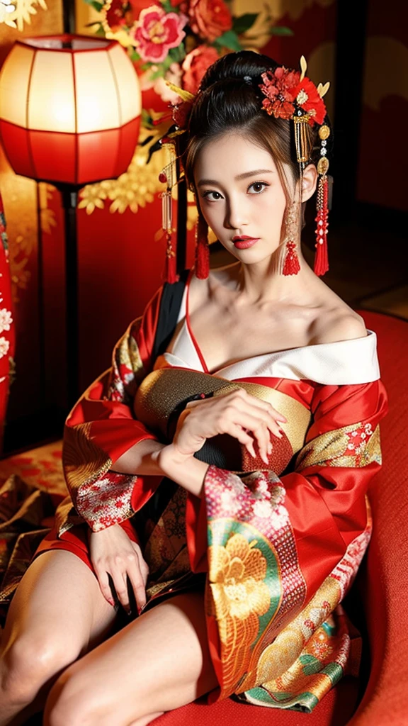 Arab Asian woman in red and white dress sitting on chair, Japanese Goddess, Gorgeous Chinese Model, In kimono, Beautiful Asian Girl, Red kimono, Elegant Japan Woman, Chinese Girl, Japanese, Asian Girl, Organic Enchantress, In kimono, Japanese Models, Glamorous and sexy geisha, Red floral kimono, Beautiful oriental woman, Big Breasts