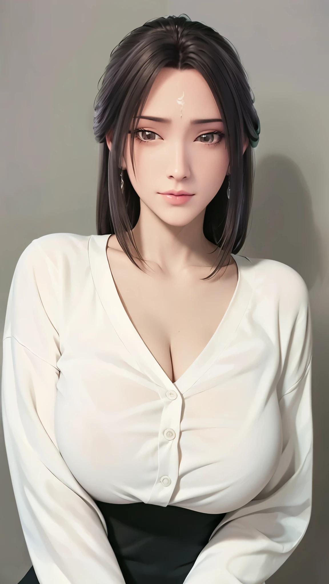 (（（Perfect body,White and tender skin,（（（White wool cardigan and black skirt,）））,（（（Luxueqi，Facial marks,Black Hair）））,((masterpiece)),high resolution, ((Best quality at best)),masterpiece,quality,Best quality,（（（ Exquisite facial features,Looking at the audience,There is light in the eyes,Smile）））,）））,（（（Light and shadow,Medium chest，）））,（（（Looking at the camera,black background,)））),