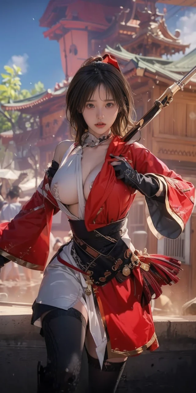 Realistic, best quality, masterpiece, 4k, ultra-detailed, hyperrealistic, dramatic lighting, cinematic, photorealistic, (ultra gigantic breast) , (upper naked breast),
