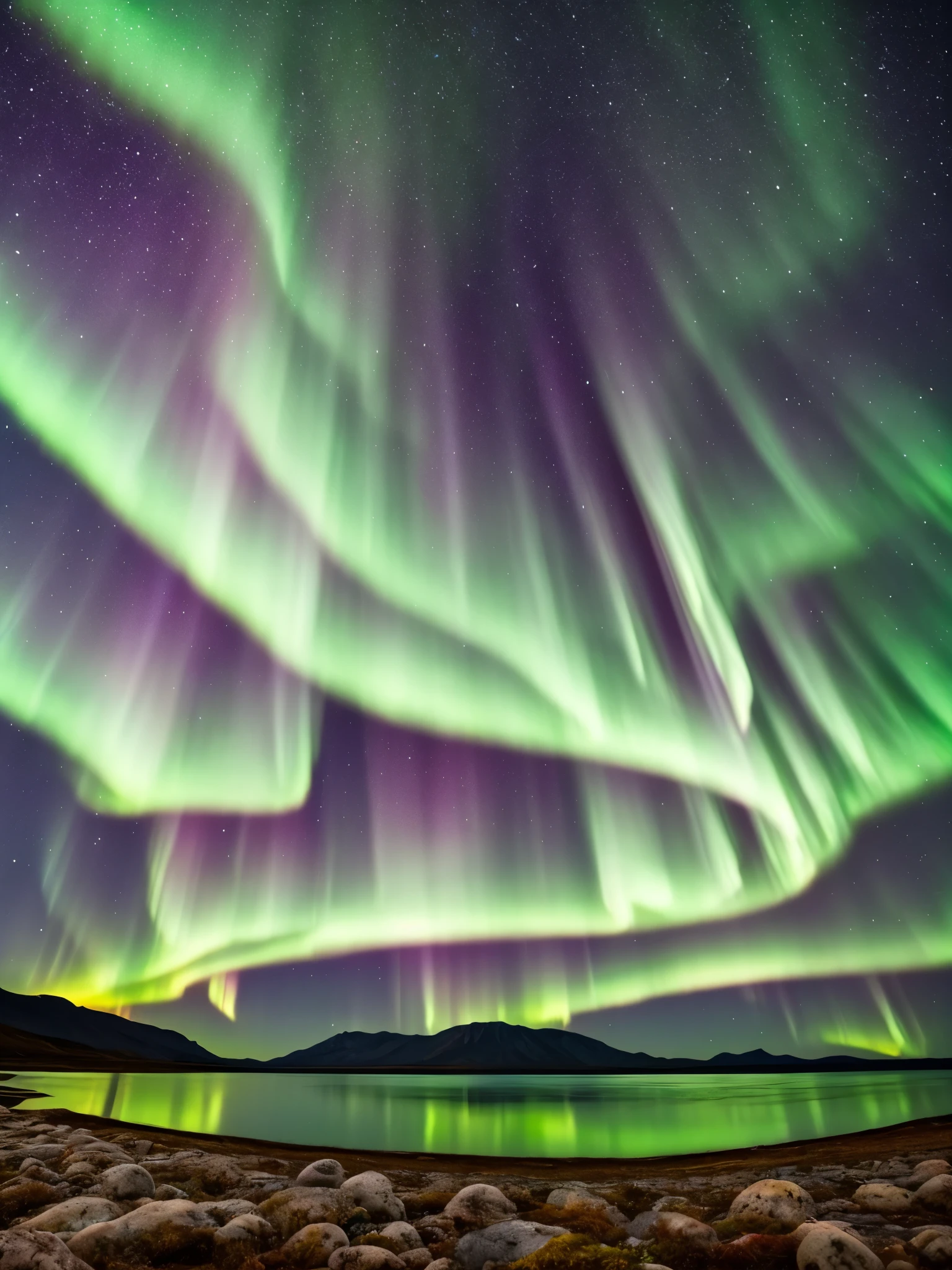 the aurora bore over a lake with mountains in the background, northern lights, with aurora borealis in the sky, aurora borealis, ❤🔥🍄🌪, by Harald Giersing, by Sven Nordqvist, by Anato Finnstark, dramatic aurora borealis, by Daren Bader, by Anton Lehmden, by Peter Madsen