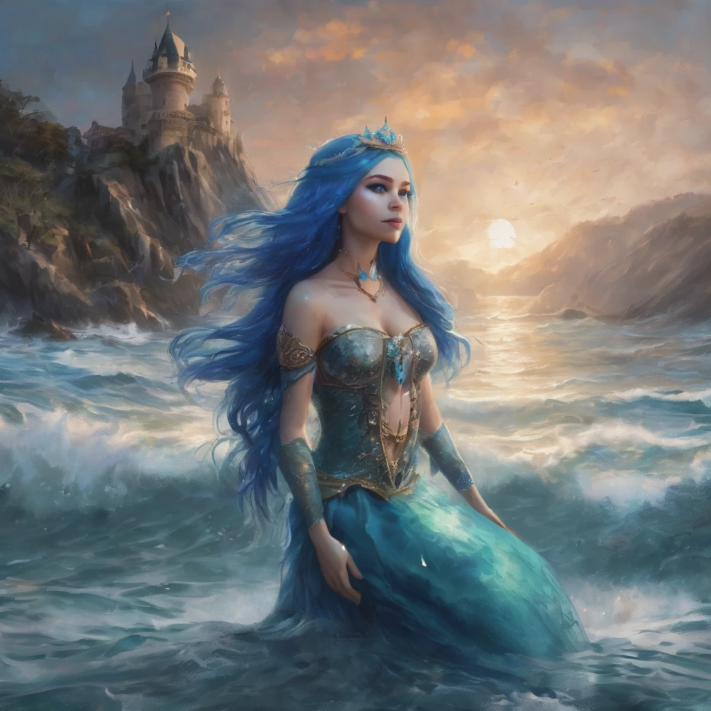 blue haired mermaid princess
