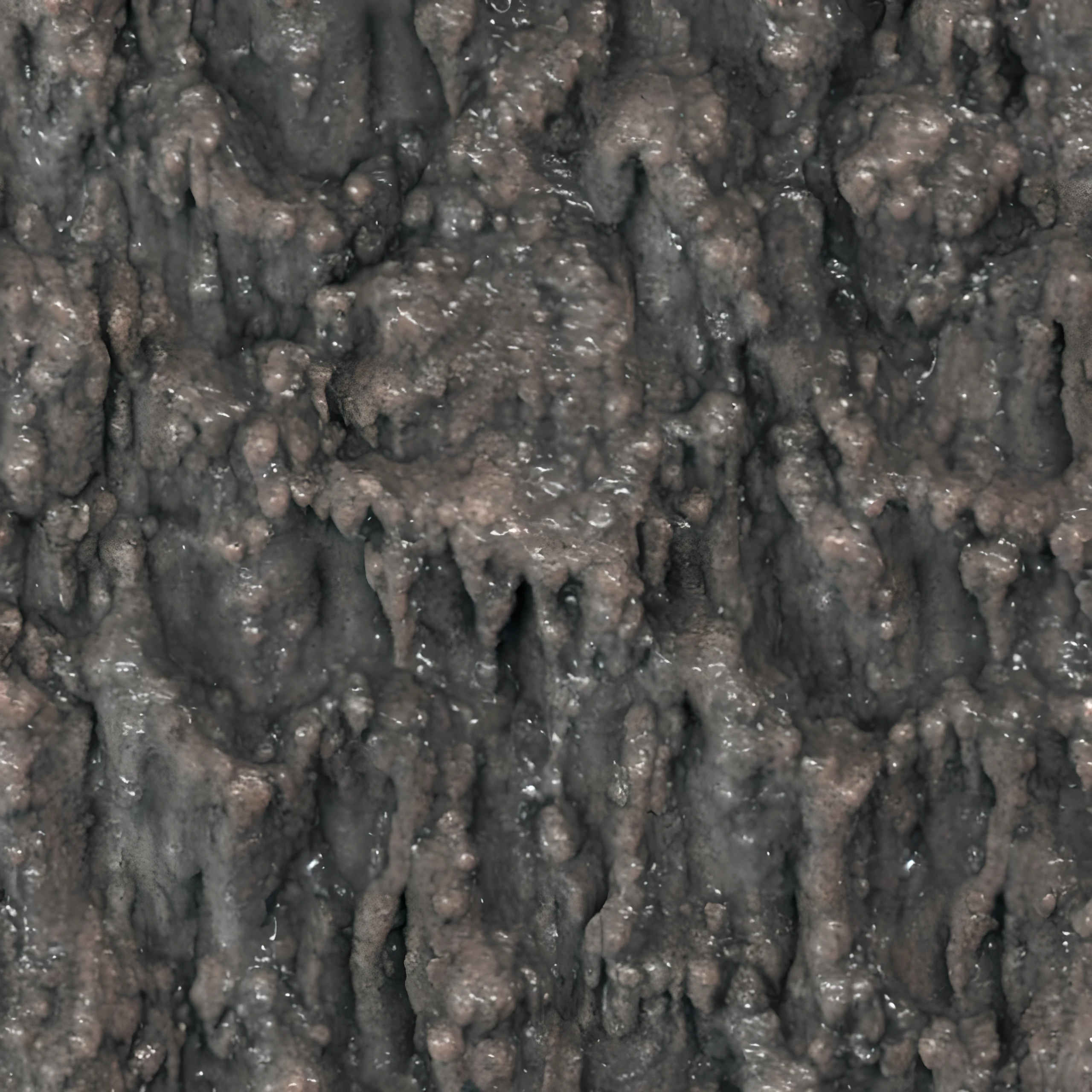 4k seamless texture, Megascans texture, high resolution texture, stalagnate, stalactite, stalagmite, wet, detailed texture, intricate patterns, natural stone, cave, dripping water, moisture, glistening surface, high detail, photorealistic, high quality
