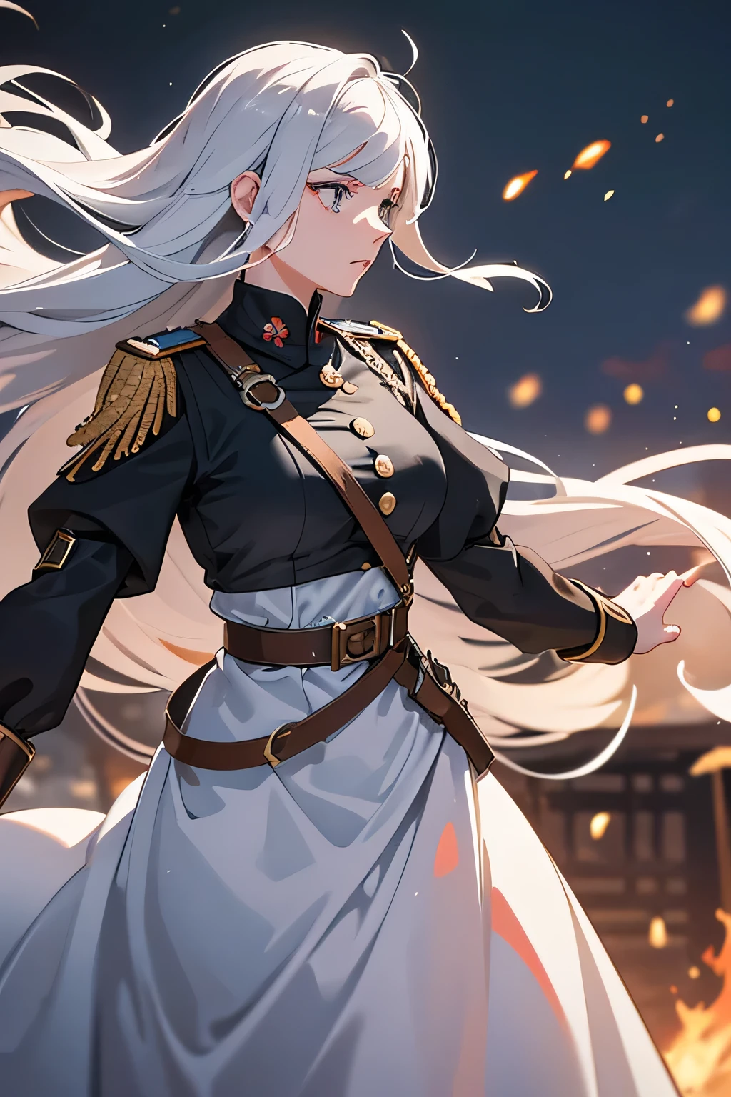 Appearance:
Black eyes
White hair color
Snub nose
Pronounced cheekbones
Eyebrows are 2mm wide
Medium sized ears
Claw-shaped scar on the neck.
Height 178 cm
Small lips
Character:
"The cold-blooded commander of Atila's army. She is an intelligent and calculating girl who knows how to make decisions. Maria wants to defeat Palidos and establish Atil's rule over the entire world. "
Being a patriot of her country's army, she is ready to sacrifice herself in order to further the victory of her own country, Maria has killed and more than once, in total there are 35 murders by her own hands and 80 murders by others. She will do this in order to promote her own regiment called Shinsenna. She's equally pessimistic about everyone. She doesn't care about the opinions of others. She solves disputes and disagreements quickly, clearly, and to the point, if anything, she accepts her own defeat. She is ready to take revenge for her own regiment and country, it may come to the point of invading a foreign country. Maria is prone to self-sacrifice for the sake of the country. Mariah doesn't care as much about freedom as she does about taking risks with adrenaline and stability. Maria is brutal and this can be understood by her murder rate, she does not take enemy soldiers prisoner, killing them on the spot without hesitation.