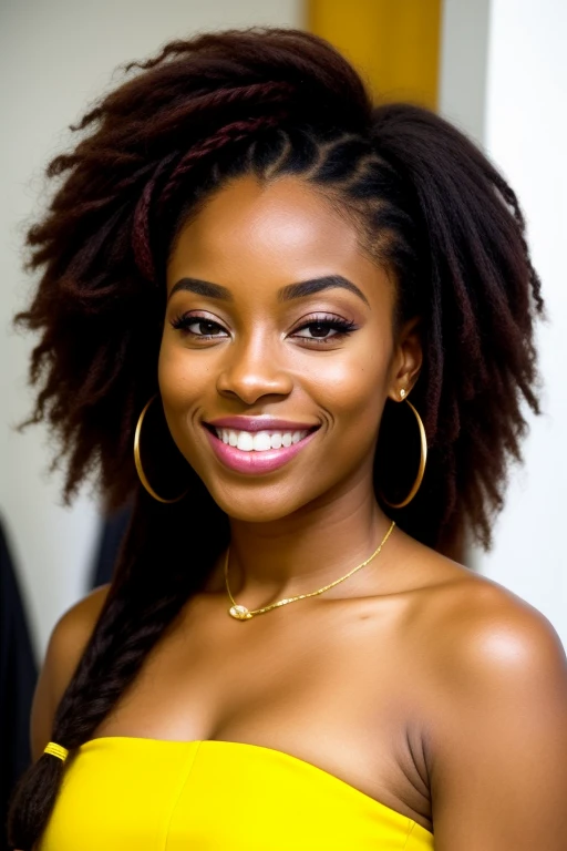 Belle fille resia , 27 years old, afro , d’origine beninoise , Belle , sexly , very hot , au sourire eclatant , with braided African hair, au yeux marons, a profile