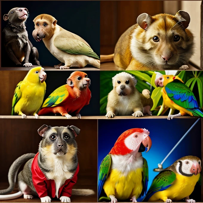 Create a portrait of a dog, cat, mouse, hamster, parrot, canary, monkey, etc.