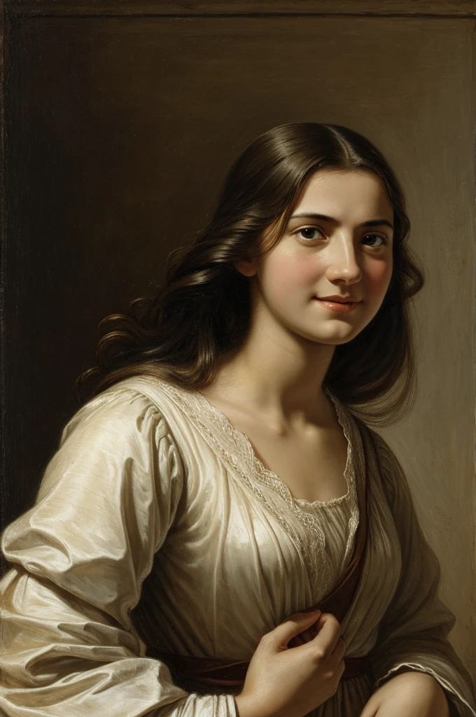 Young woman with expression of triumph