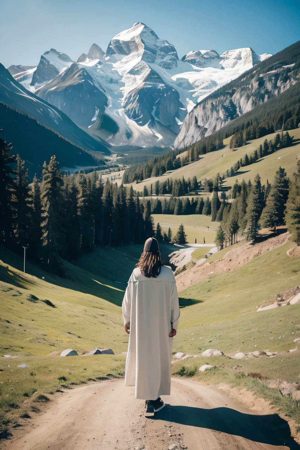 Create a video of Jesus Christ with landscape