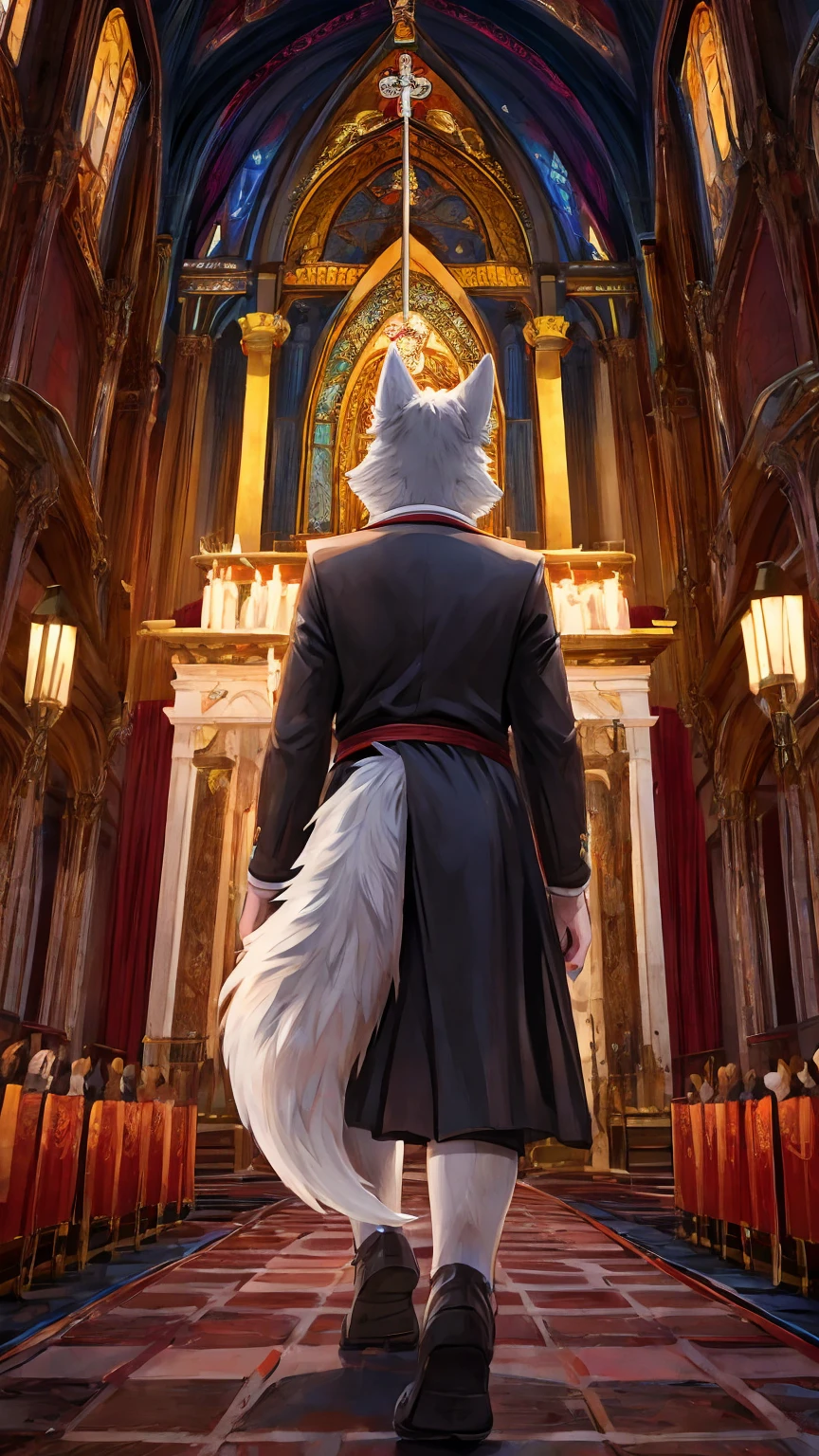 Goodby religion, a wolf walking away from religion