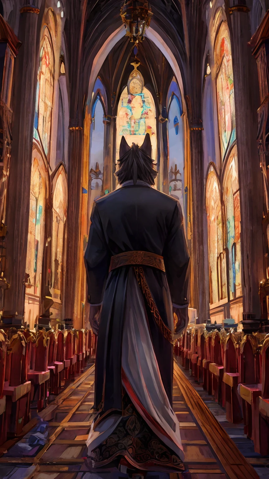 Goodby religion, a wolf walking away from religion