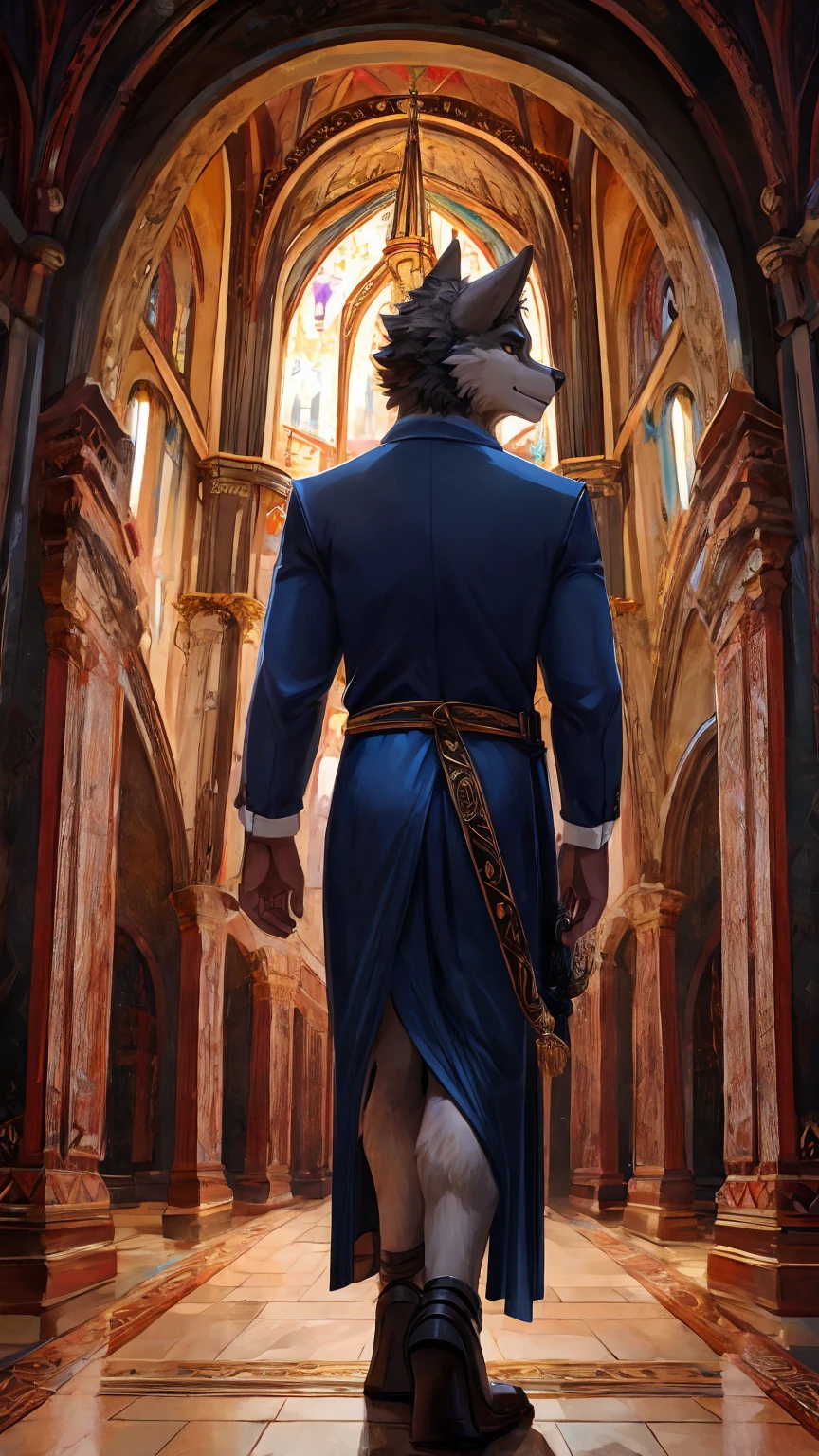 Goodby religion, a wolf walking away from religion