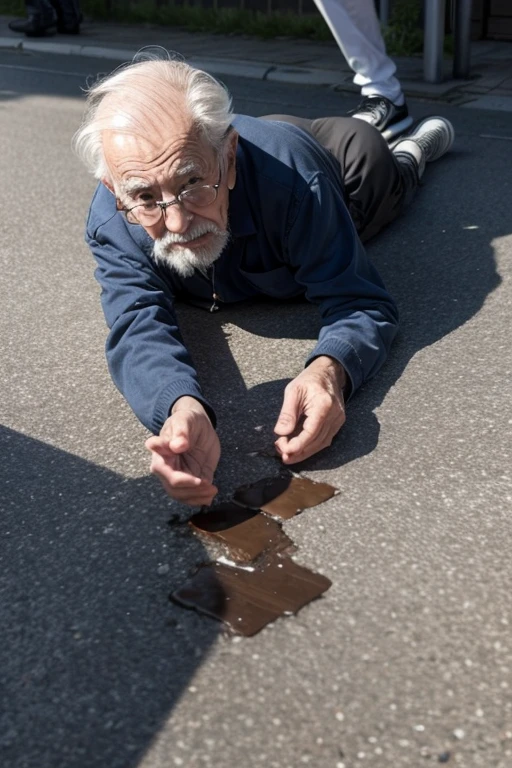 Elderly man tripped and fell