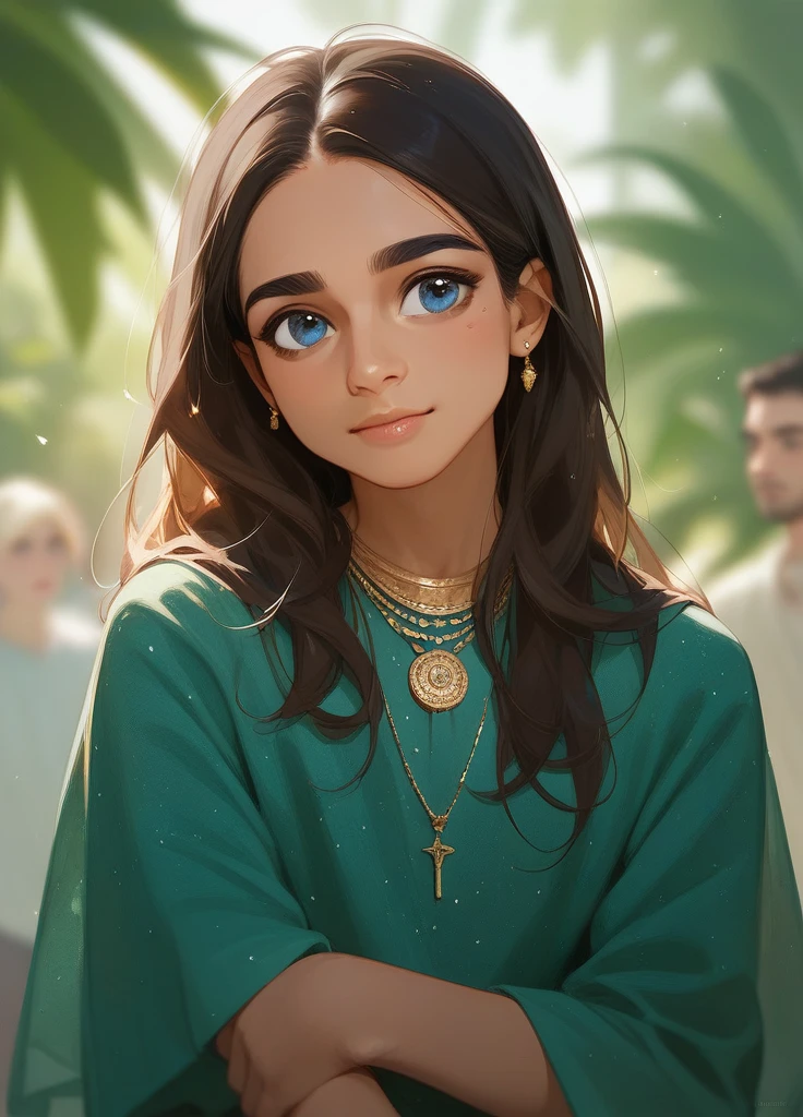 Brown,muslim,man, with young girl, blue eyes, nlonde long hair, he calls her aisha