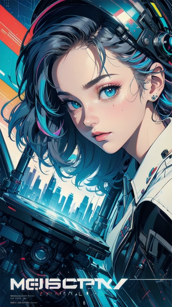(((masterpiece, highest quality))),(((solo:1.2))),(((1girl:1.2))),32k wallpaper, very detailed, poster, vintage science fiction,(((((geometric cinematic movie poster))))), ((bauhaus)),(shape),(((abstract))),(mid century modern),movie poster,(((((portfolio))))),(((((Close-up))))),(((((bust up))))),((((more various angle)))),(((highlight))),Vast landscape,((((heterochromia)))),(((complete. detailed face))),(((Extremely talented))),(((most complecated machine))),(Colorful color scheme),(reflection neon light)