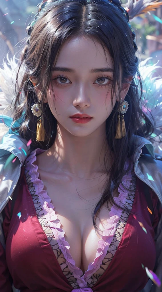 close up of a girl or woman (K-Pop idol), detailed hair , big booobs , shadowbringers cinematic, 4 k detail fantasy, a beautiful fantasy empress, game cg, xianxia fantasy, xianxia hero, 2. 5 d cgi anime fantasy artwork, cinematic goddess close shot, ruan jia and artgerm, wow 4 k detail fantasy, hyper-detailed fantasy character, high definition, hyper- detailed,perfect, fantastic, detailed facial and body skin texture, detail vagina (pussy), detail eyes, detailed everything, hyper ultra realistic.Boa Hancock