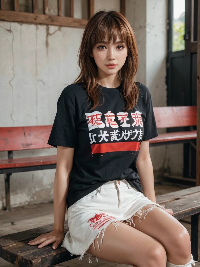 Kasumi, brown eyes, (best quality, ultra-detailed), (realistic:1.37), beautiful and detailed face, ultra-realistic texture, delicate face, delicate body, red lipstick, bright colors. High definition, 8K. expression with a slight sweet smile and sexy