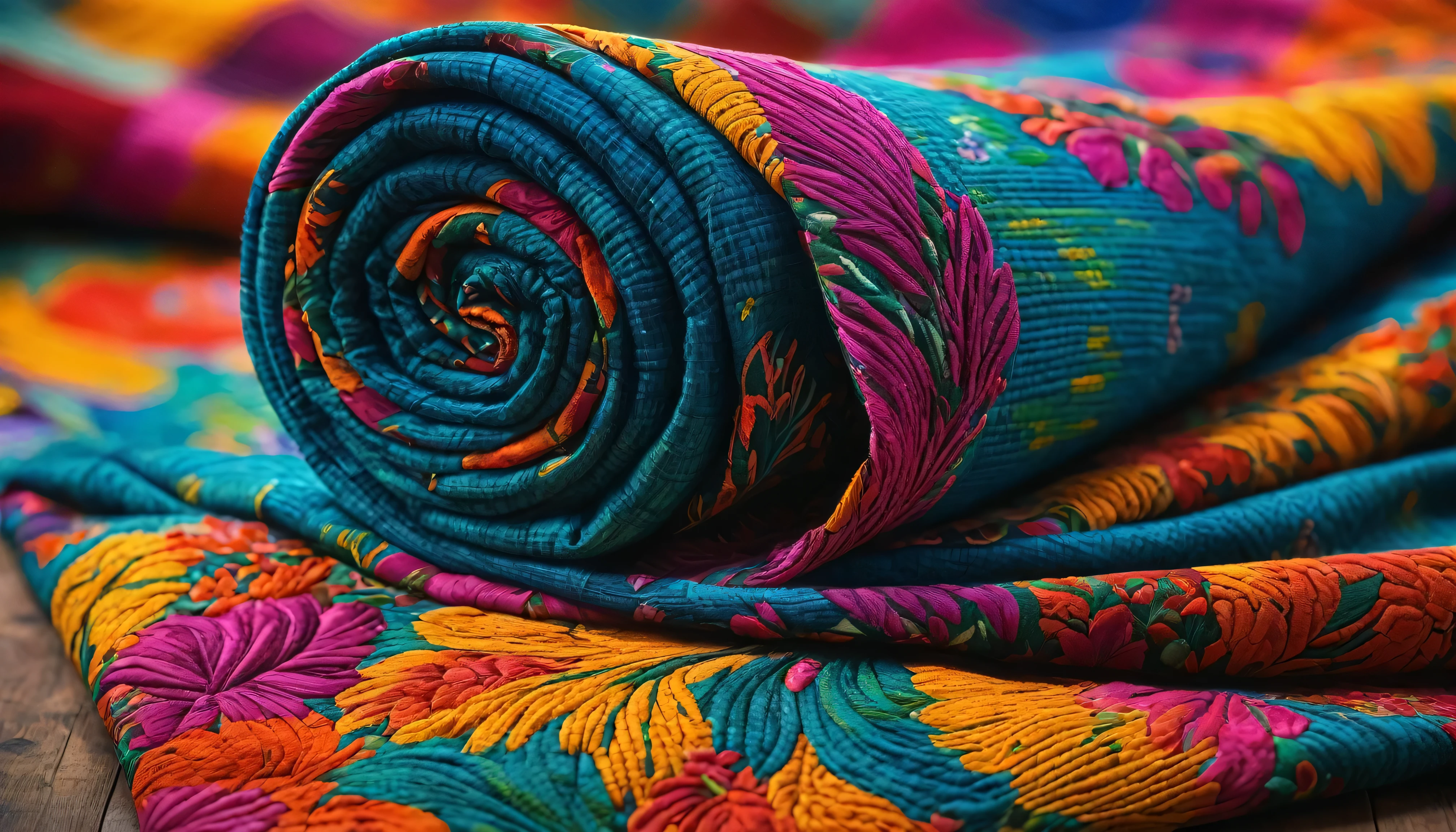create an image demonstrating the styled of ((Kantha)) styled, hyper- realism, 8K high definition, swirly vibrant colors, sharp focus, insanely detaileda