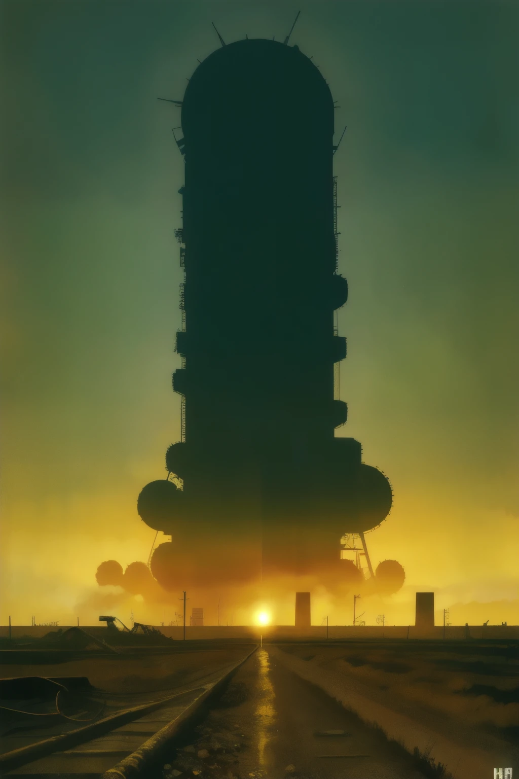 post apocalyptic radioactive usine poster without people