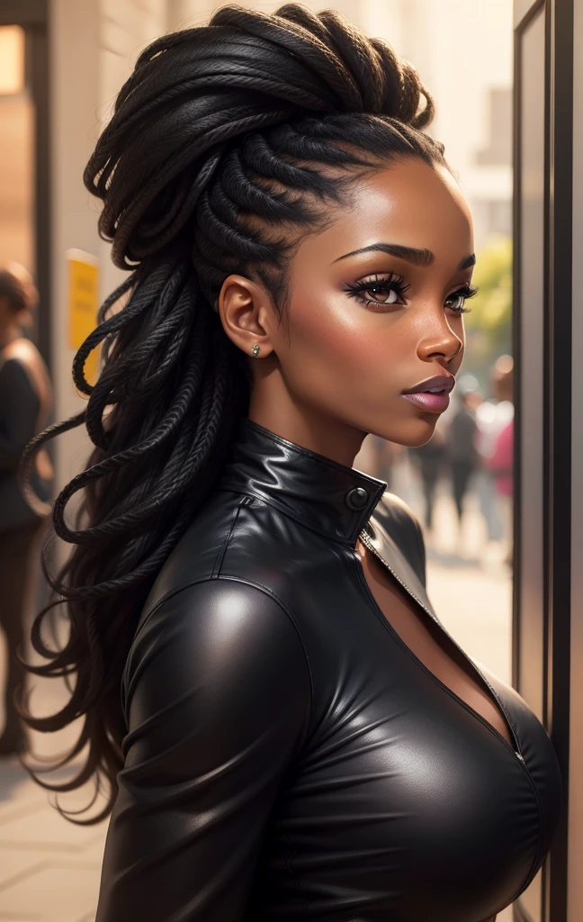 Beautiful black woman , hyper realistic , profile picture , 4k , beautiful face
