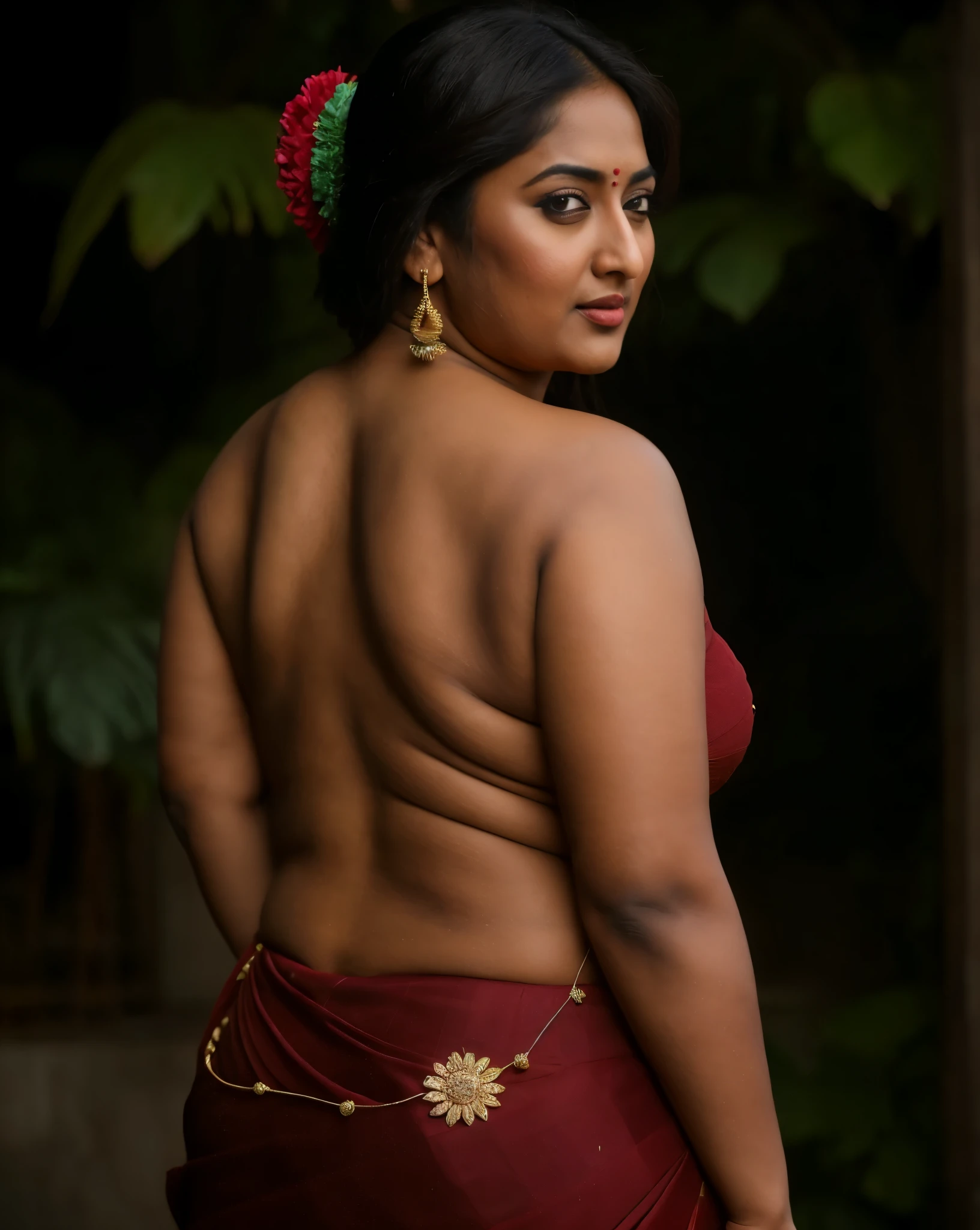 Foto RAW, photorealistic, photography, full body shot, master shot, perfect eyes, goddess like beauty, pierced eyes, perfect thick chubby mallu Desi aunty bhabhi, Full figured woman, juicy thick figure, bulky figure, curvy, fleshy curvy figure, voluptuous body, wide body, full figured aunty, Sexy navel folds, fleshy figure, heavy figure, Wearing a Stanapatta, a chest-band.Saree model, model Photography, Indian saree shoot, Indian traditional wear advertising photography, traditional wear brand shoot, face of Indian actress Sonakshi Sinha, masterpiece, realistic, realism, incredible details, pleasure, photorealism, detailed skin, skin pores, high contrast, photorealistic Artstation 8k HD digital art trend of high definition and detailed realistic skin texture, ultra detail, realistic skin texture, armature, best quality, ultra high definition, (photorealistic:1.4),, high resolution, detail, raw photo, sweat, Re sharp, by Lee Jefferies Nikon D850 Film Stock Photo 4 Kodak Portra 400 Camera F1.6 Lens Rich Color Ultra Real Realistic Realistic Textures Dramatic Lighting Unreal Engine Trending at Art Station Cinestill 800,(pele altamente detalhada: 1.2), 8k UHD, DSLR, soft-lighting, alta qualidade, grain of film, Fujifilm XT3,she didn't like to wear blouse or bra, She doesn't like to wear bra or blouse as it is against her traditional customs, wearing a Bra or blouse is against her forbidden in her tribes ritual, traditional no blouse saree, detailed hairy armpits, hyper realistic skin, skin pores, sweat, veins,