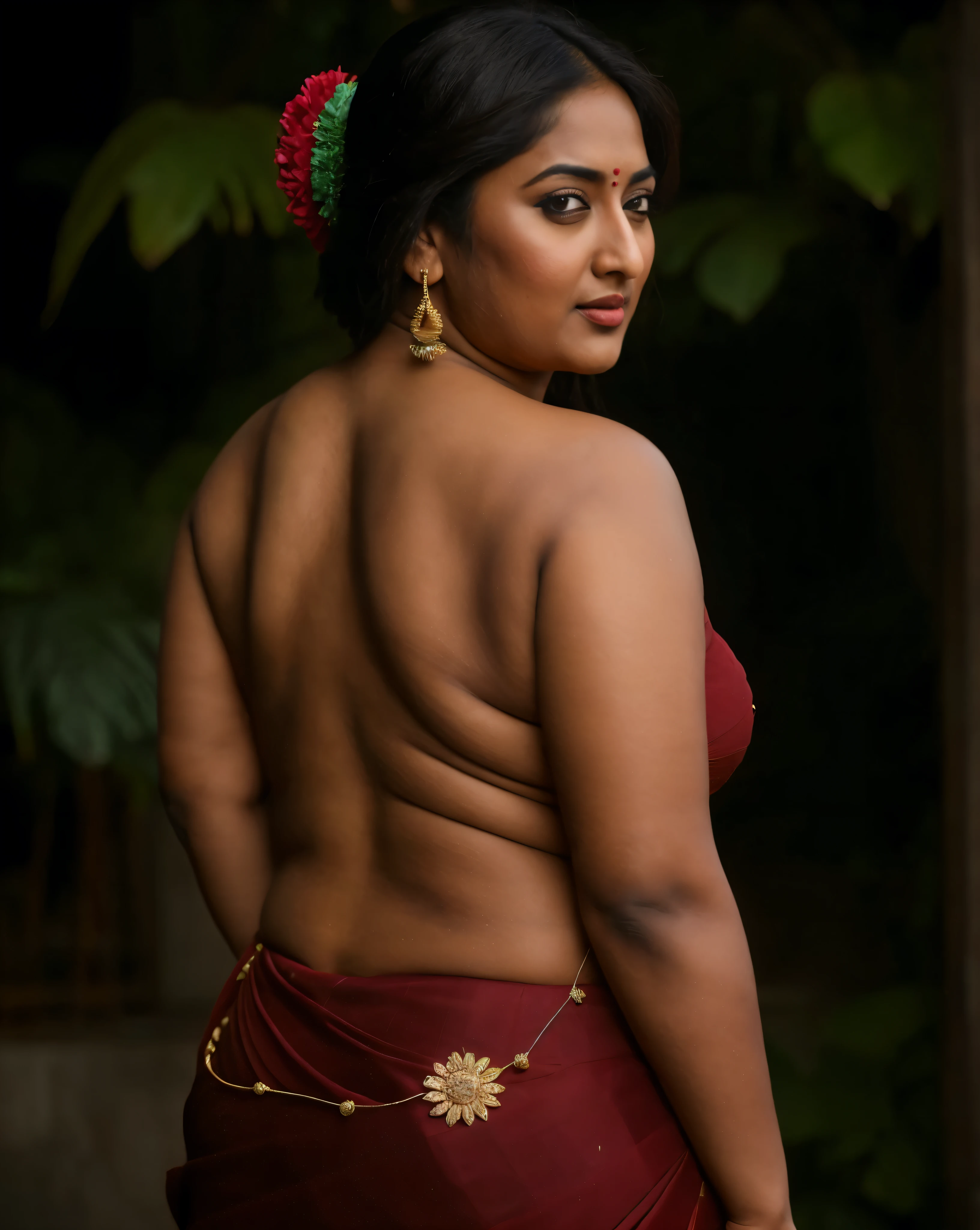 Foto RAW, photorealistic, photography, full body shot, master shot, perfect eyes, goddess like beauty, pierced eyes, perfect thick chubby mallu Desi aunty bhabhi, Full figured woman, juicy thick figure, bulky figure, curvy, fleshy curvy figure, voluptuous body, wide body, full figured aunty, Sexy navel folds, fleshy figure, heavy figure, Wearing a Stanapatta, a chest-band.Saree model, model Photography, Indian saree shoot, Indian traditional wear advertising photography, traditional wear brand shoot, face of Indian actress Sonakshi Sinha, masterpiece, realistic, realism, incredible details,  pleasure, photorealism, detailed skin, skin pores, high contrast, photorealistic Artstation 8k HD digital art trend of high definition and detailed realistic skin texture, ultra detail, realistic skin texture, armature, best quality, ultra high definition, (photorealistic:1.4),, high resolution, detail, raw photo, sweat, Re sharp, by Lee Jefferies Nikon D850 Film Stock Photo 4 Kodak Portra 400 Camera F1.6 Lens Rich Color Ultra Real Realistic Realistic Textures Dramatic Lighting Unreal Engine Trending at Art Station Cinestill 800,(pele altamente detalhada: 1.2), 8k UHD, DSLR, soft-lighting, alta qualidade, grain of film, Fujifilm XT3,she didn't like to wear blouse or bra, She doesn't like to wear bra or blouse as it is against her traditional customs, wearing a Bra or blouse is against her forbidden in her tribes ritual, traditional no blouse saree,  detailed hairy armpits, hyper realistic skin, skin pores, sweat, veins, 