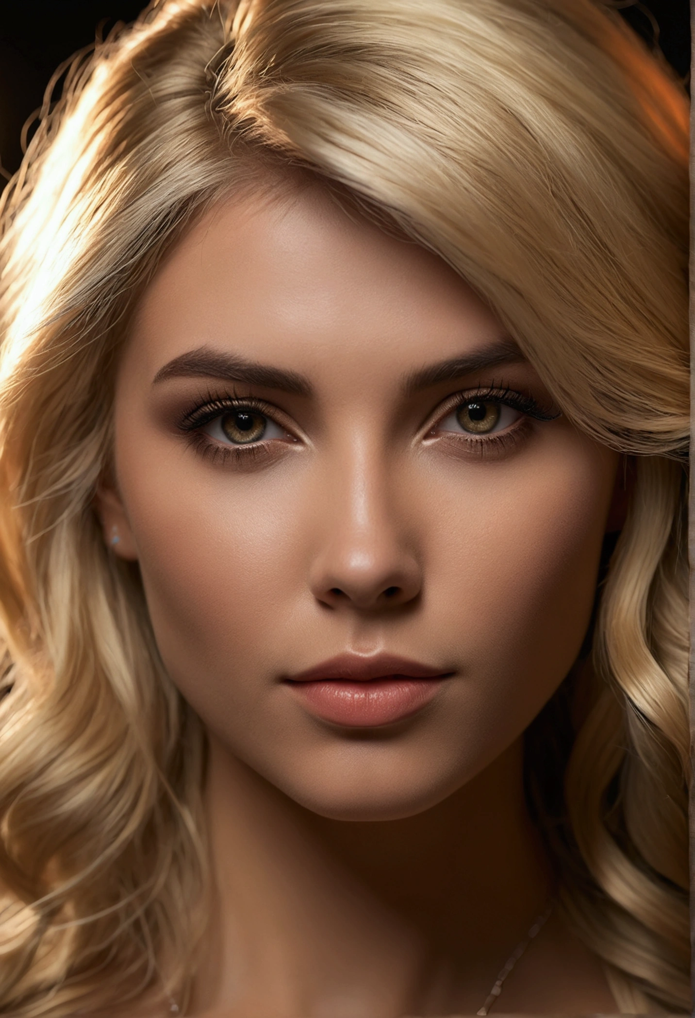best qualityer, blondie hair, Brazilian, high resolution, sensual woman,hair ornament,, ,beautiful face,about_cos, Tyndall effect,photorrealistic, dark studio, rim lighting, two tone lighting,(highly detailed skin:1.2), 8k uhd, dslr, soft lighting, high qualiy, volumetric lighting, candid, fot, high resolution, 4K, 8k, bokeh, hyperalista, ultra realisitic