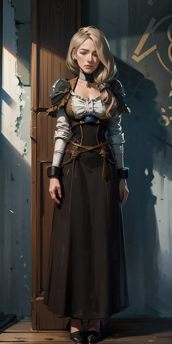 (​masterpiece, best quality), Intricate detailing, 1 girl, Mercedes von Martritz from Fire Emblem (Full body standing posture from toes to head on a wooden pole:1.2) iron collar, Arms behind the back, Iron cuffs, fetters, tied, Bondage-Outfit, Dishes, O-Ring, Bondage-Outfit blindfolded cover eyes, happy red cheeks, chain leash collar choker neck bell fetters wristbands bracers bracelets, split gag, Sad face, red cheeks, Crying tears, PAINFUL (She was sold and betrayed by her own family)