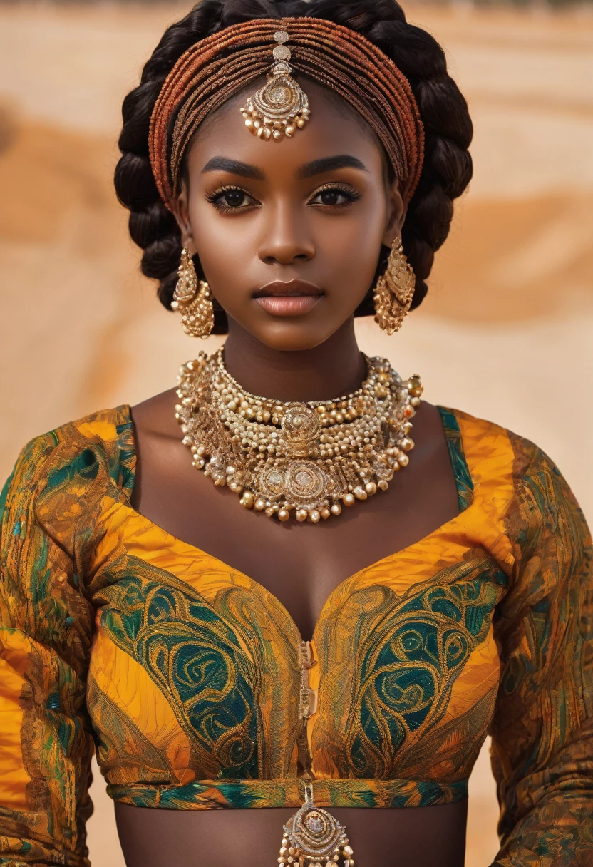 Beautiful brown skin girl with briads 