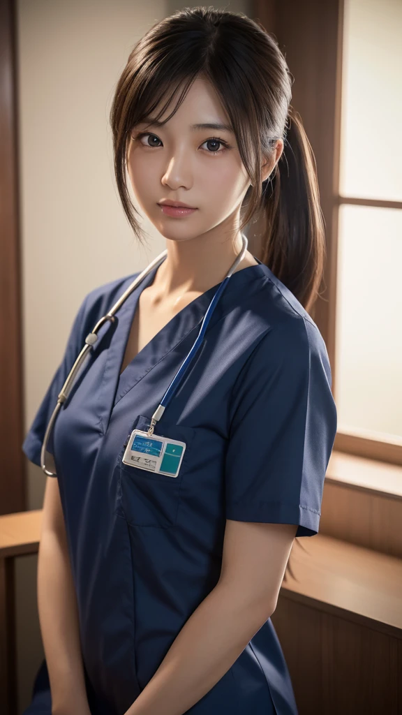 (1 The Ultimate Beautiful Mature Nurse) 、 Super accurate face 、 Detail Lip 、 Details 、 double eyelid 、 ((Dark Short Style)) 、 (Nurse uniform: 1.3) 、 (Fancy figures) 、 smile 、 Upper Leg, Perfect fit, Perfect Image Realism, background: (Hospital room: 1.2) Cowboy gets shot, Detail background, Details Clothing, Perfect lighting 、 Surrealist 、 (photograph: 1.4) 、 Maximum resolution 8K, (luxury) Very detailed, Professional